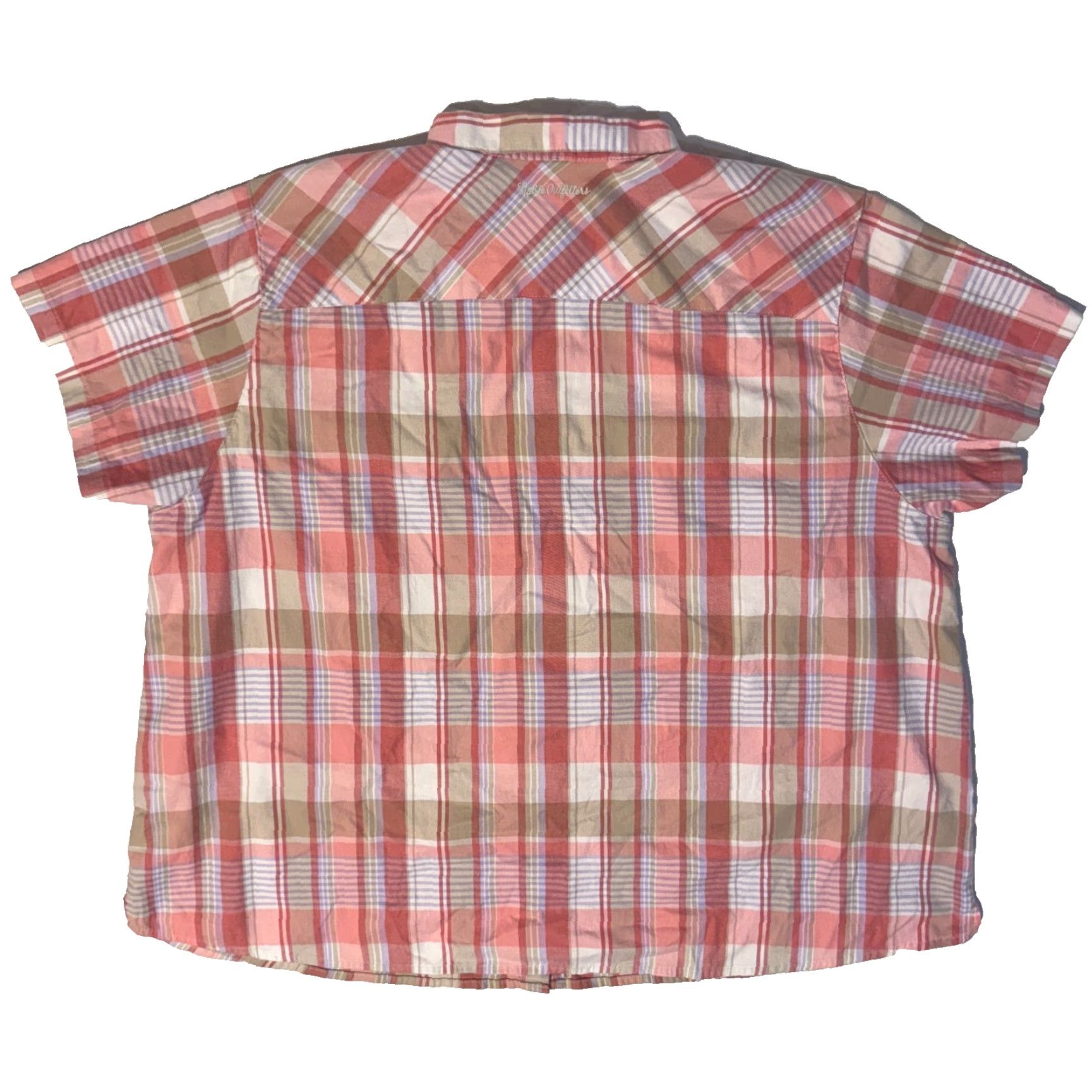 Pinko Noble Outfitters Pink Plaid Short Sleeve Button-Up Shirt 4XL Women Casual All Seasons Easy Care Cotton Plaid Button-Up Women Mens Girls Size XXL / US 16-18 / IT 52-54 - 6 Thumbnail