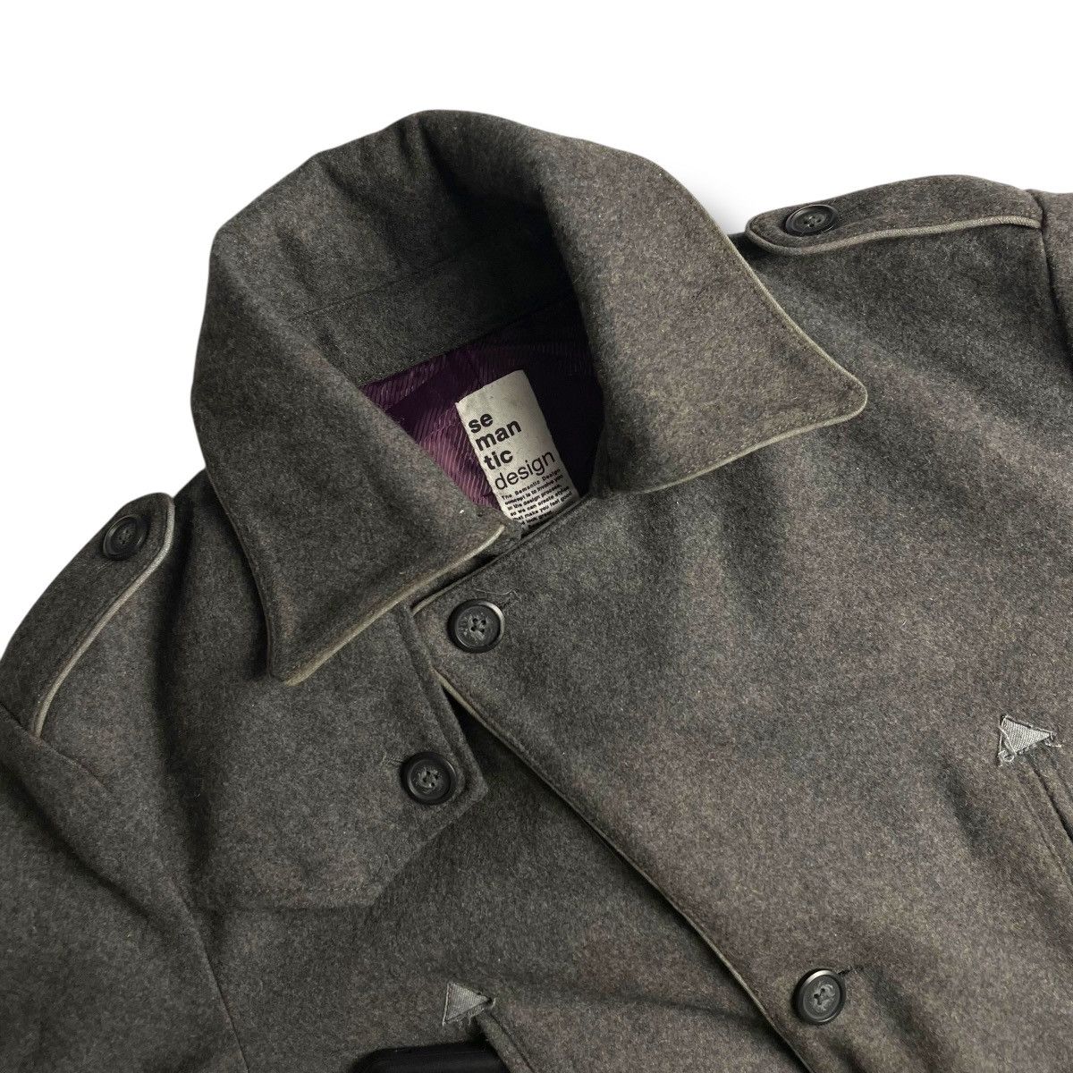 If Six Was Nine 🇯🇵 SEMANTIC DESIGN PUNK AVANT GARDE BELTED WOOL TRENCH COAT Size US L / EU 52-54 / 3 - 4 Thumbnail
