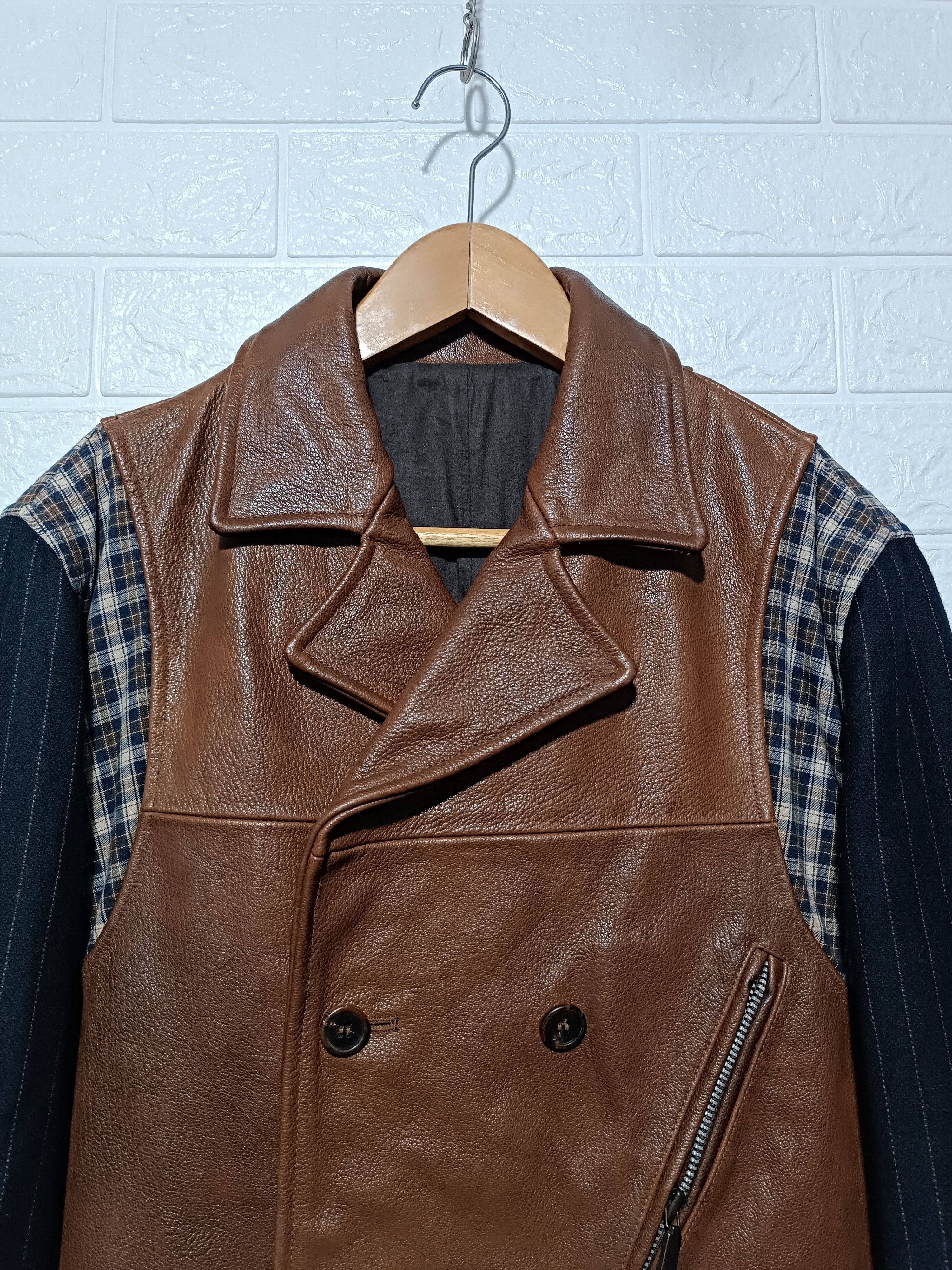 Japanese Brand Intermezzo Limited Edition Leather Double Breasted Jacket Size US L / EU 52-54 / 3 - 3 Thumbnail