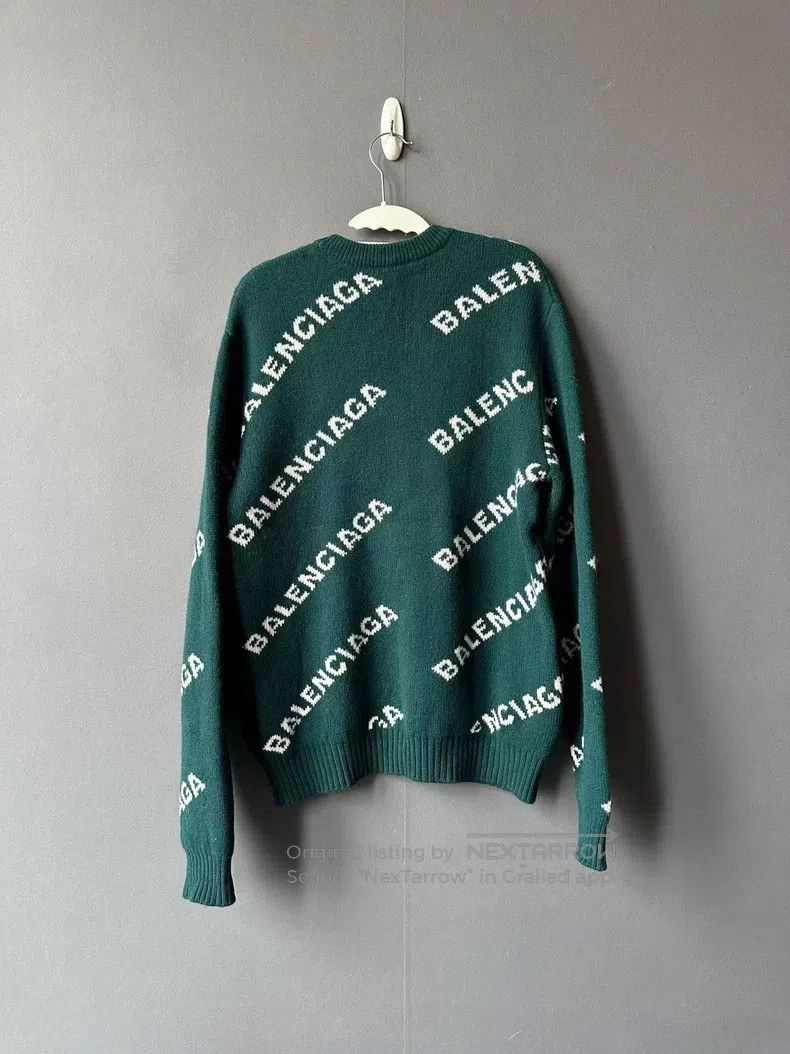 Balenciaga Balenciaga Forest Green Camo Knit Sweater Size US M / EU 48-50 / 2 - 2 Thumbnail