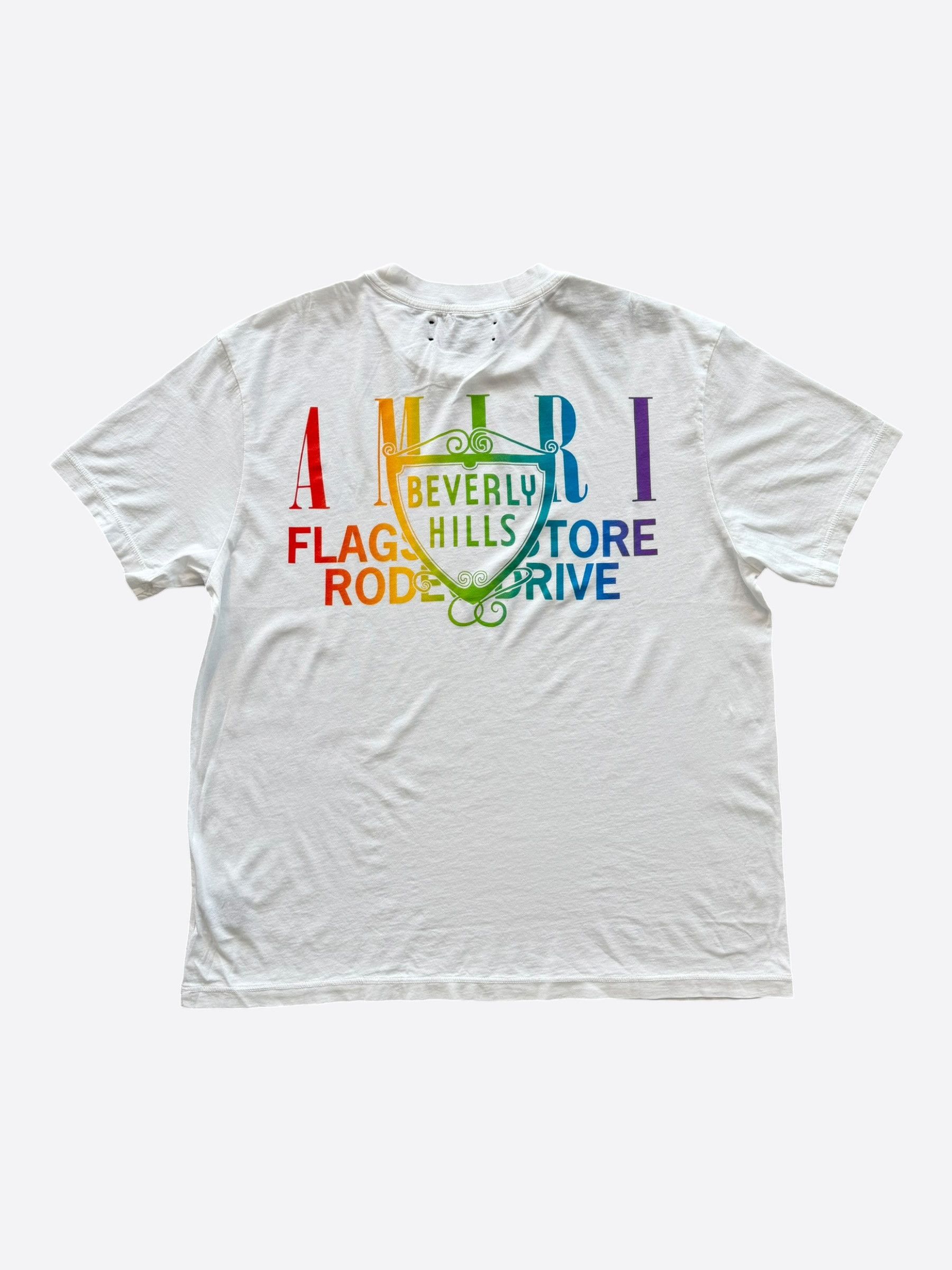 Amiri Amiri White Rainbow Beverly Hills T-Shirt Size US M / EU 48-50 / 2 - 1 Thumbnail