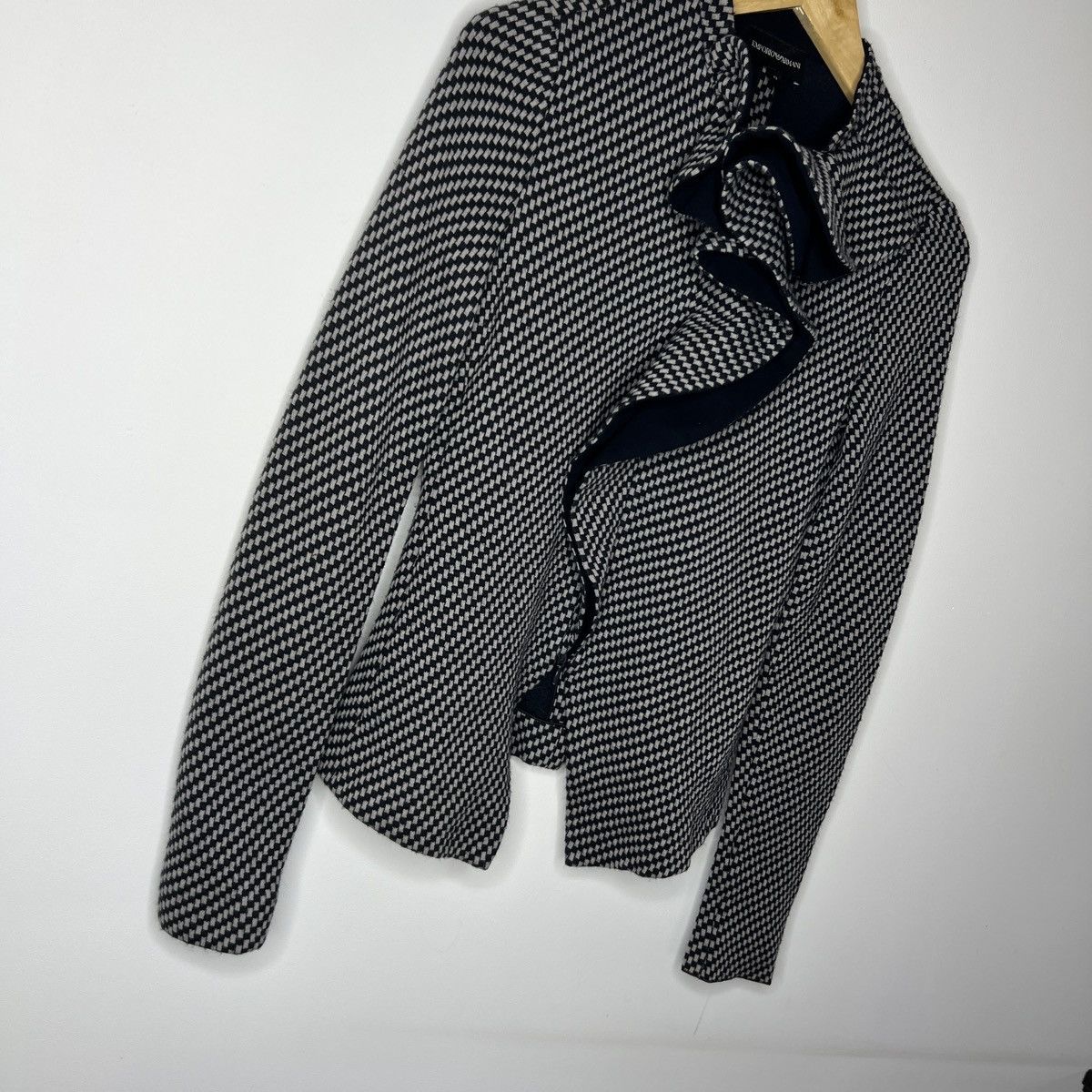Emporio Armani × Giorgio Armani EMPORIO ARMANI DOUBLE COLLAR JACKET WOOL BLAZER Size S / US 4 / IT 40 - 3 Thumbnail