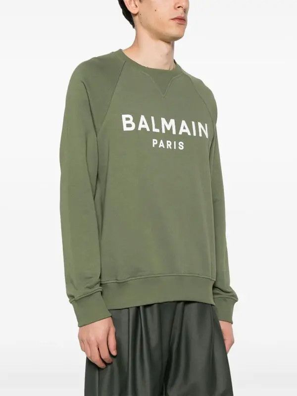 o1s1wg110925 Logo Print Cotton Sweatshirt in Green