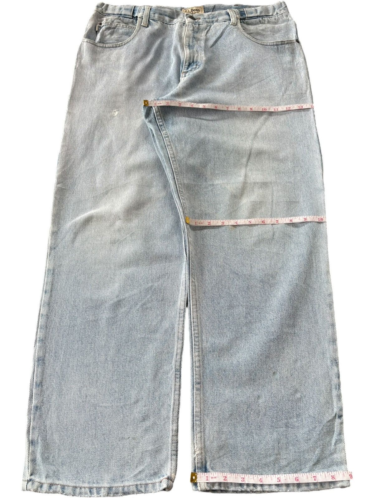 L.L. Bean Vintage L.L. Bean Light Wash Distress Baggy Jeans Size US 36 / EU 52 - 8 Thumbnail