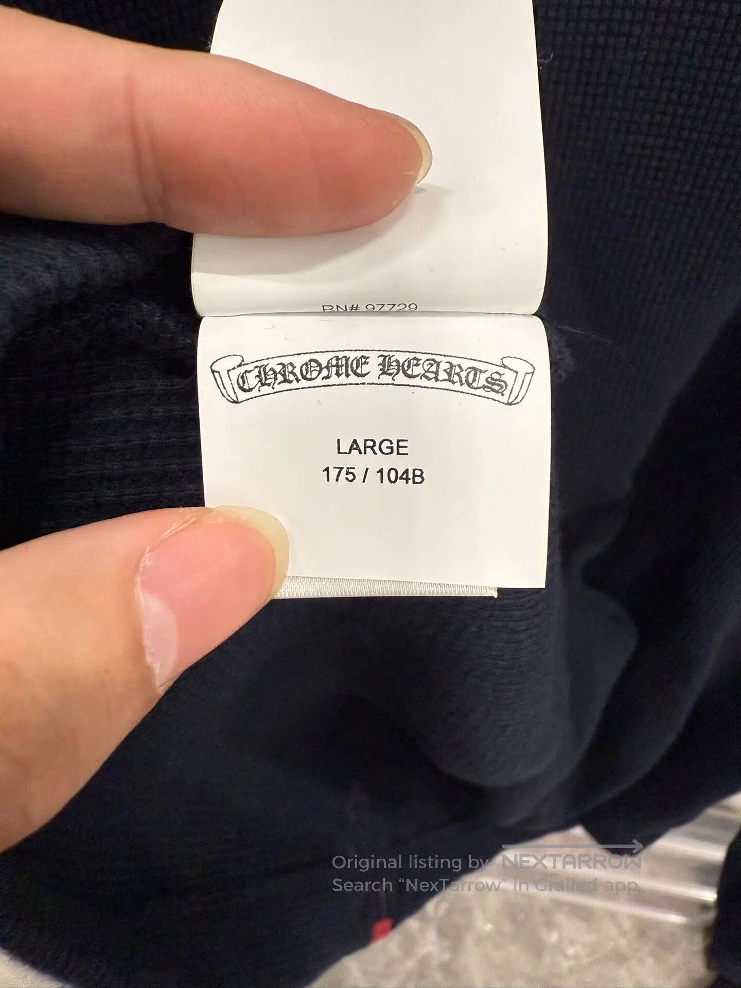 chrome hearts navy long sleeve henley shirt.