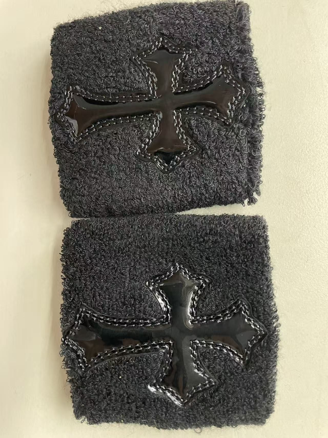 Chrome Hearts Chrome Hearts Black Patent Leather Cross Patch Sweatbands Size ONE SIZE - 4 Thumbnail