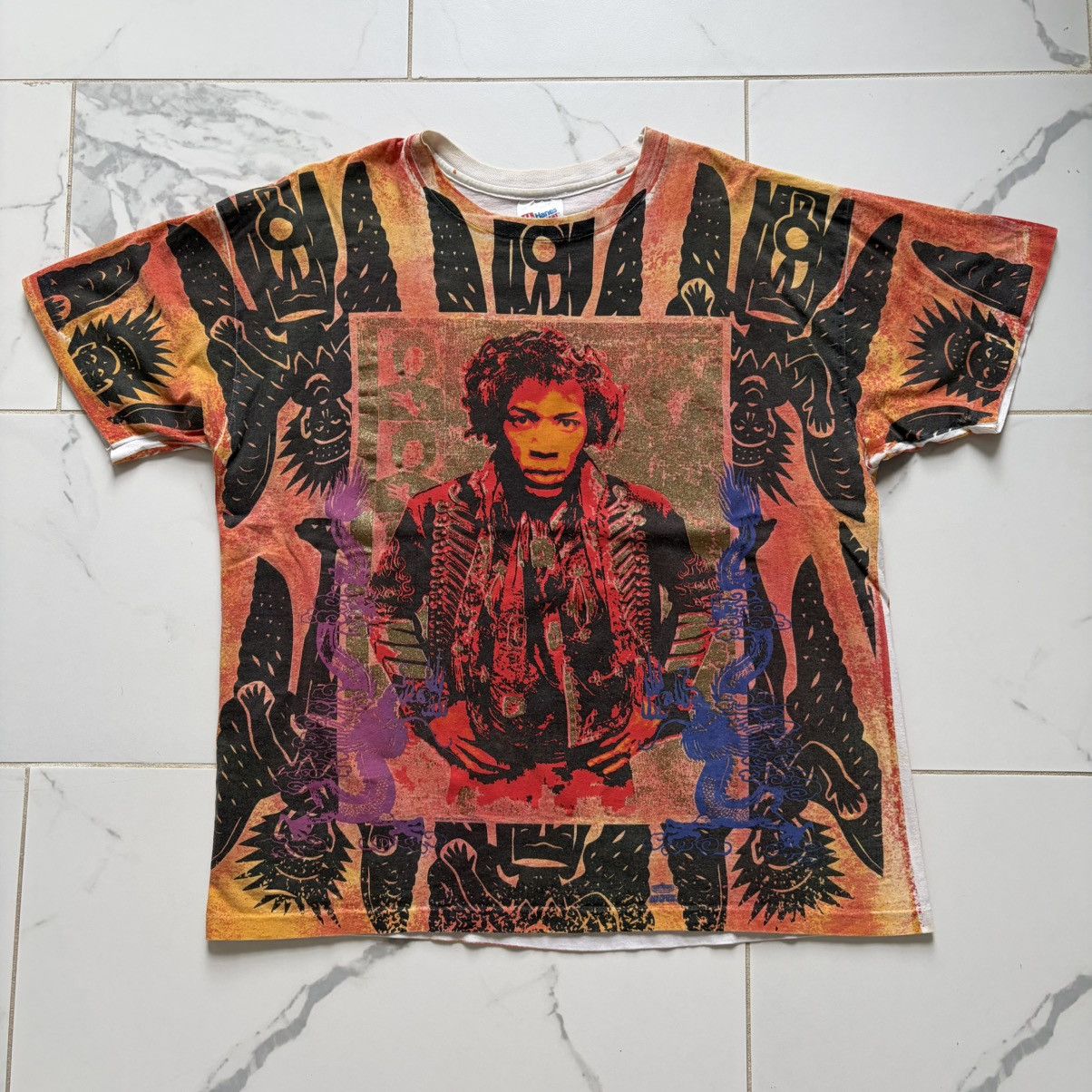 Vintage Vintage 1993 Jimi Hendrix All Over Print Rock Express Tee Xl Size US XL / EU 56 / 4 - 1 Thumbnail
