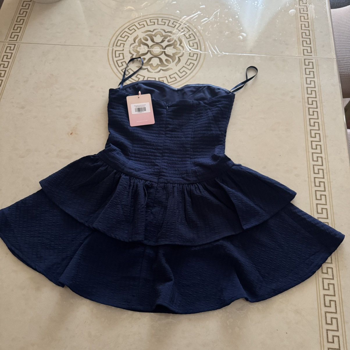 Other Hello Molly Memory Of Love Strapless Navy Blue Mini Dress Size XS / US 0-2 / IT 36-38 - 2 Thumbnail
