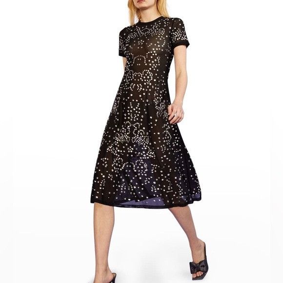 Cynthia Rowley Cynthia Rowley Crystal Embellished Mesh Midi Dress Grailed