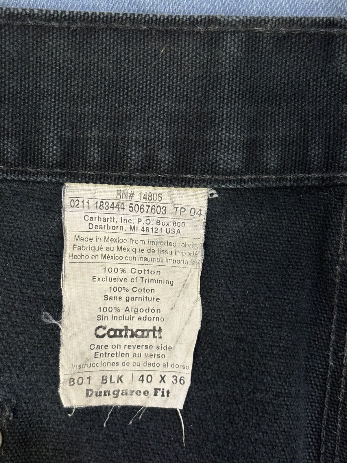 Carhartt Rare 90s Carhartt BO1 BLK Double knee denim Size US 40 / EU 56 - 6 Thumbnail