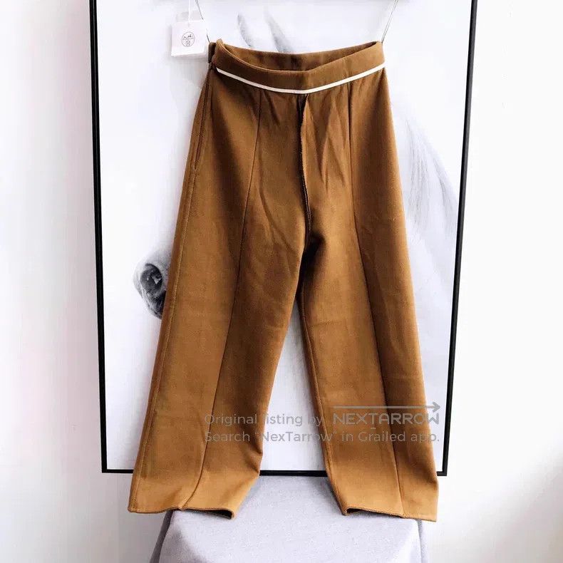 Hermes Hermes Khaki Wide-Leg Pants Size 42" / US 20 - 2 Thumbnail