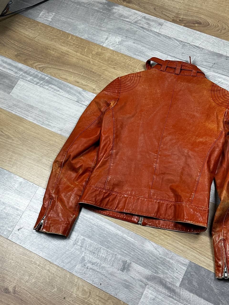 Leather Vintage Slim Bomber Cropped Leather Jacket Grunge Size S / US 4 / IT 40 - 12 Thumbnail