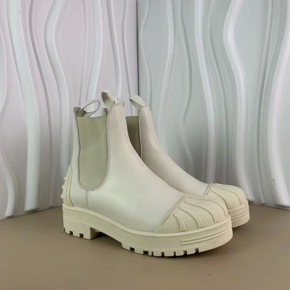 Dior Christian Dior Womens Calfskin Chelsea Boots White Size 37 Size US 7 / IT 37 - 6 Thumbnail