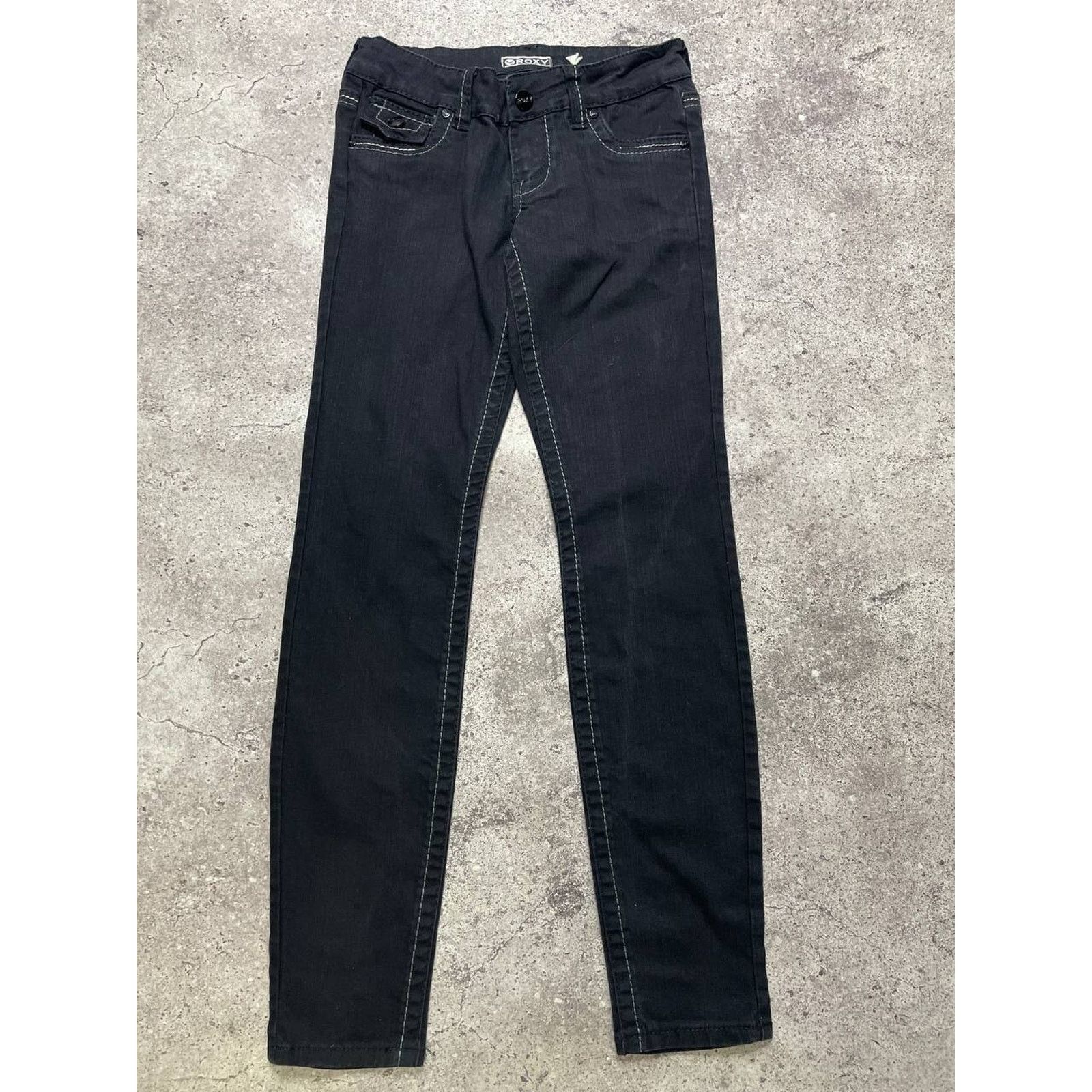 Vintage Vintage Roxy Black Skinny Jeans Size S Low Rise Y2K Style Size 29" - 1 Thumbnail