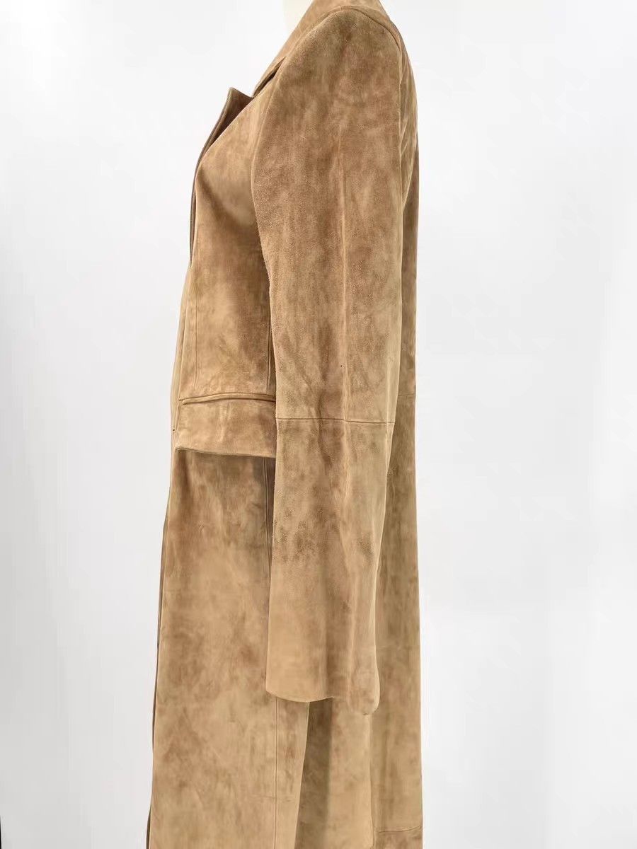 Loewe Loewe Camel Suede Double-breasted Coat, Suede Size XS / US 0-2 / IT 36-38 - 2 Thumbnail