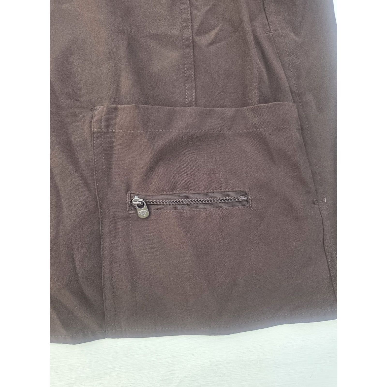 Vintage Med Couture Scrub Shirt Top Women 2XL Brown 4-Way Stretch Short Sleeve Activate Event/Workwear Size XXL / US 16-18 / IT 52-54 - 2 Thumbnail