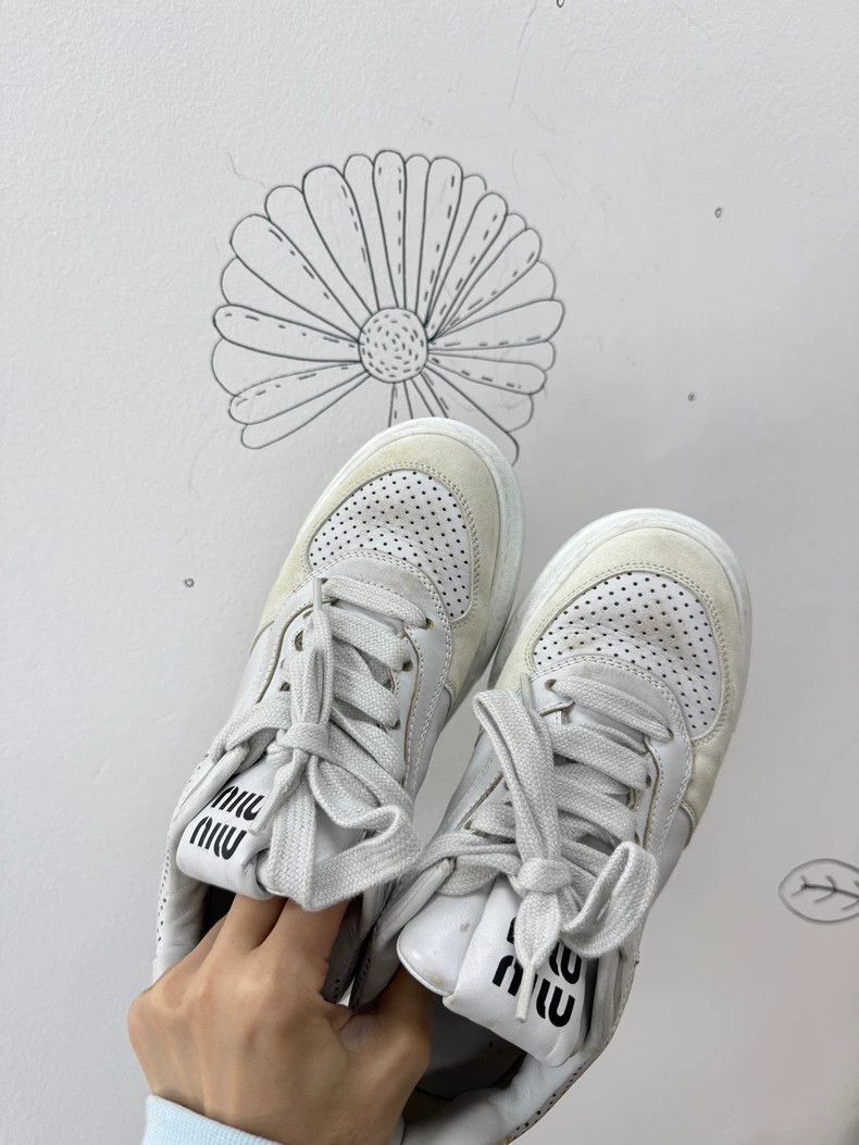 Prada Miu Miu Worn Sneakers Size 36.5-2506 Size US 6 / IT 36 - 3 Thumbnail