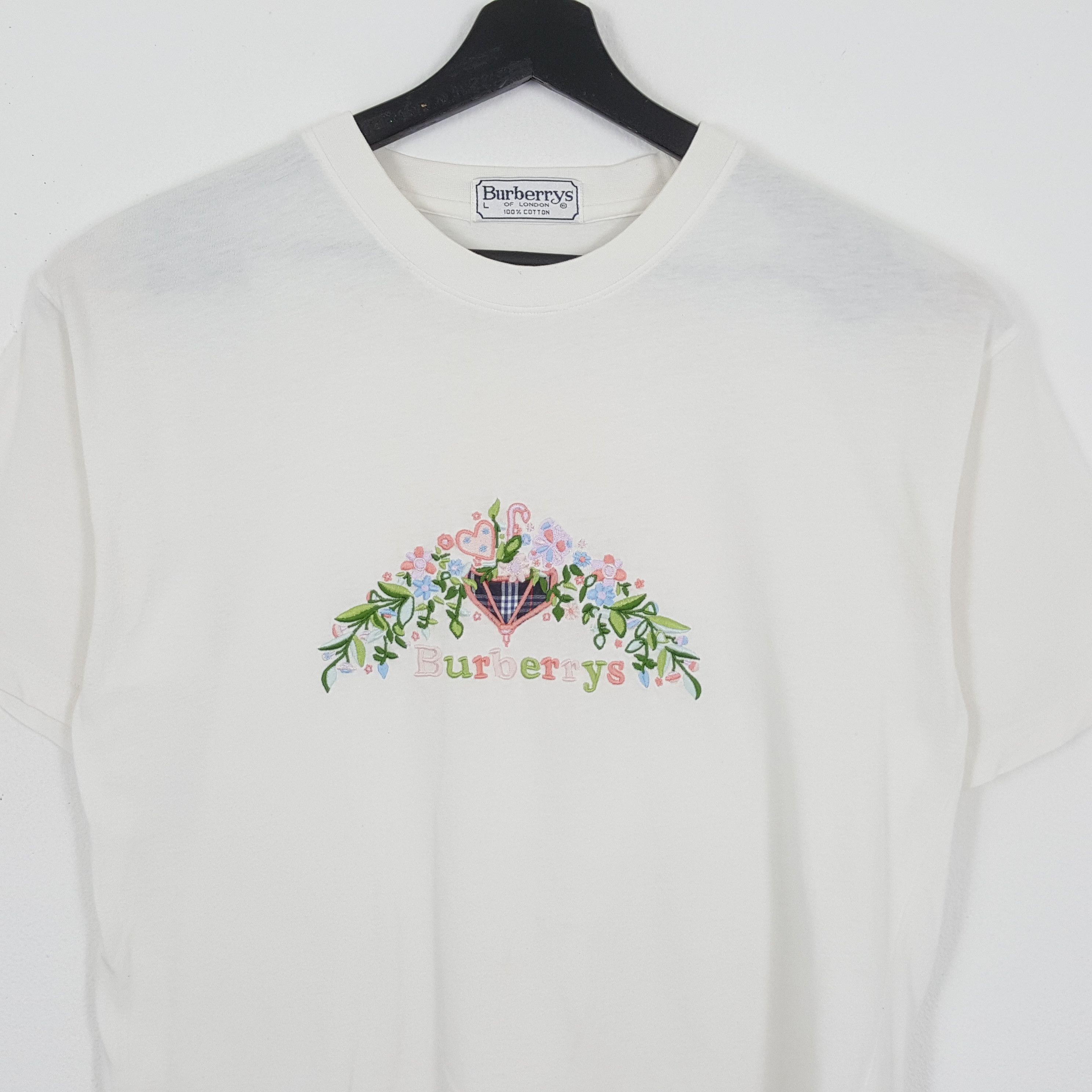 Burberry × Vintage BURBERRYS Luxury Brand Center Spell Out Design Tshirt Size US M / EU 48-50 / 2 - 2 Thumbnail