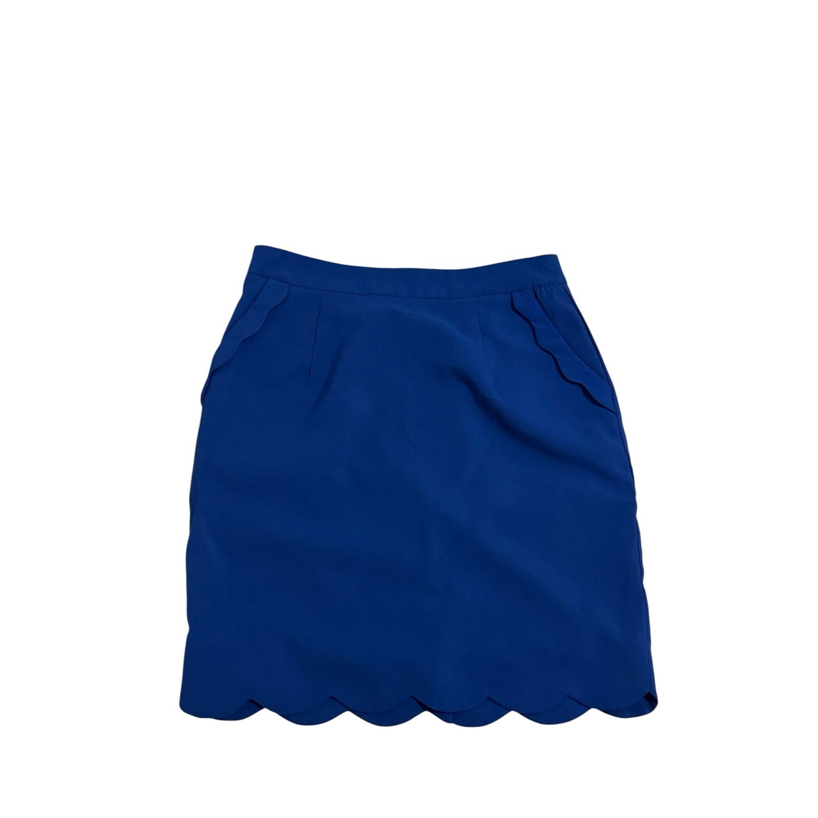 Other Brixon Ivy Ivy Royal Blue Pockets Ruffle Short Pencil Skirt Size 28" / US 6 / IT 42 - 2 Thumbnail