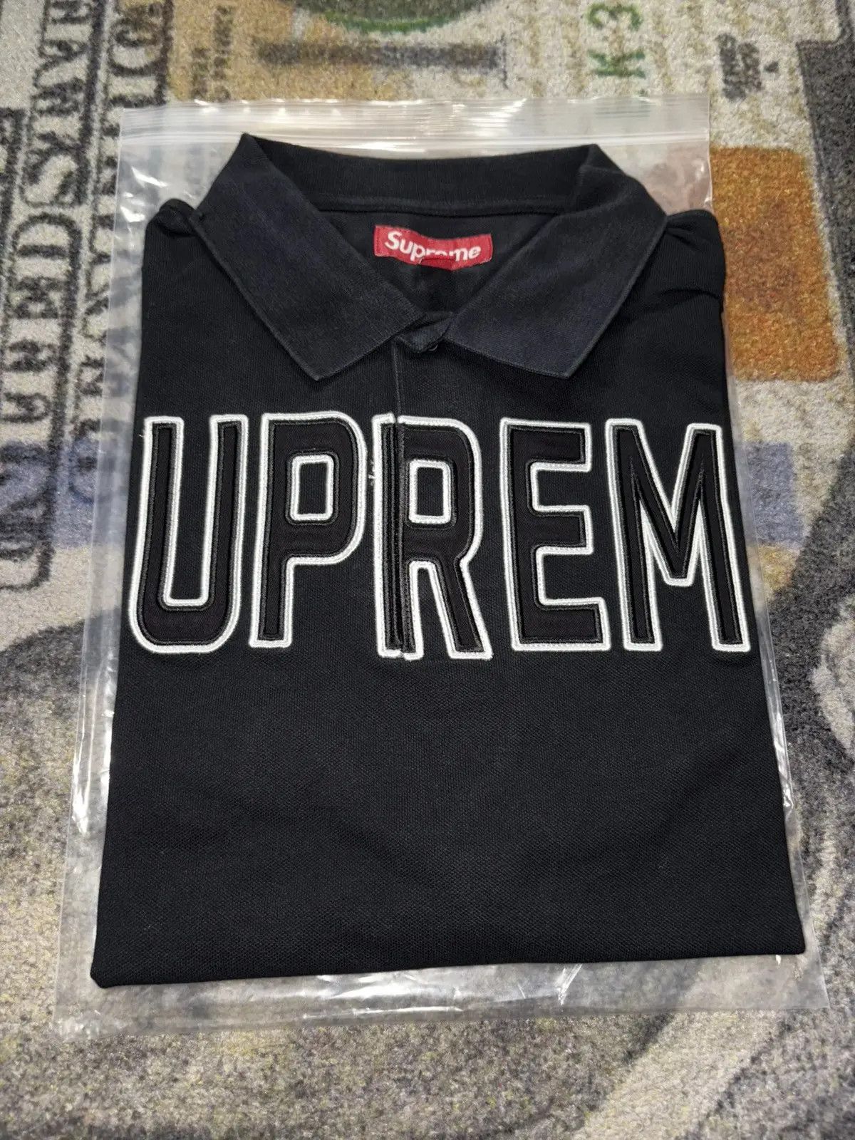 Supreme Twill Appliqué Polo Black