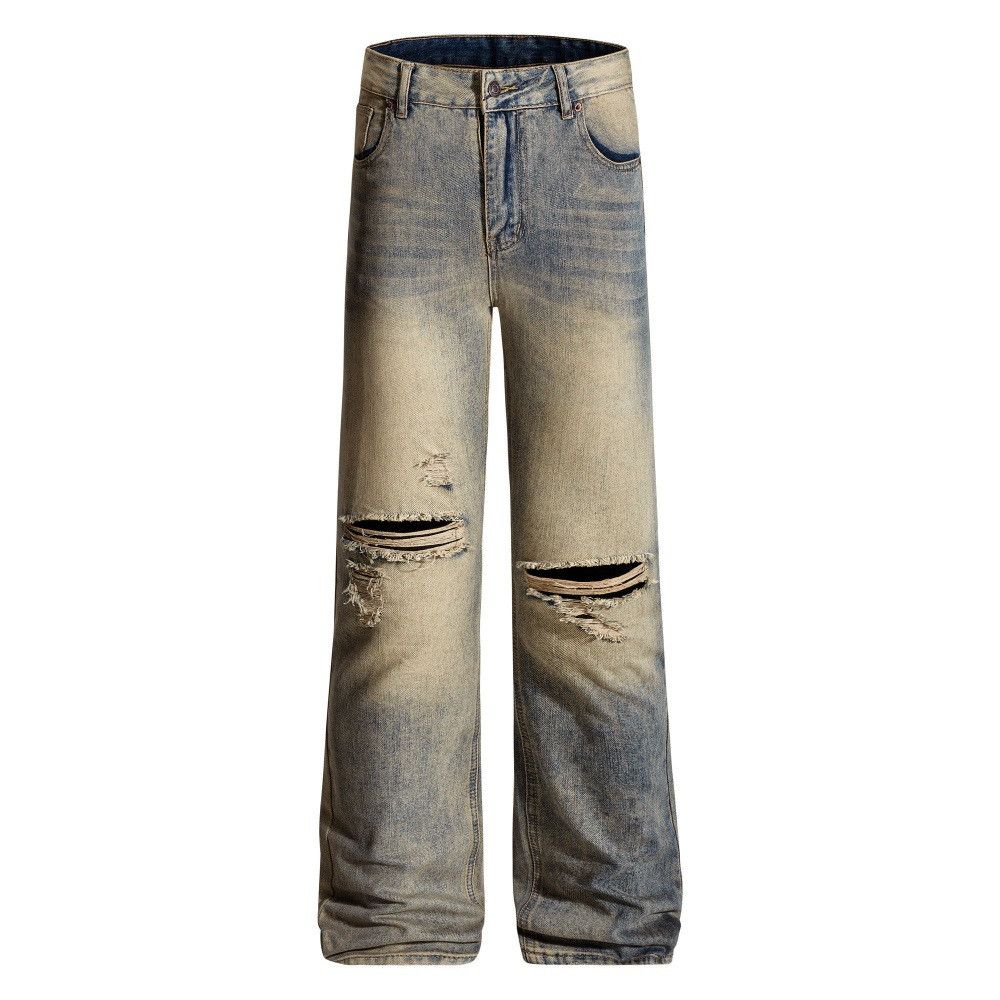 Vintage American loose washed distressed straight ripped jeans Size US 32 / EU 48 - 1 Thumbnail