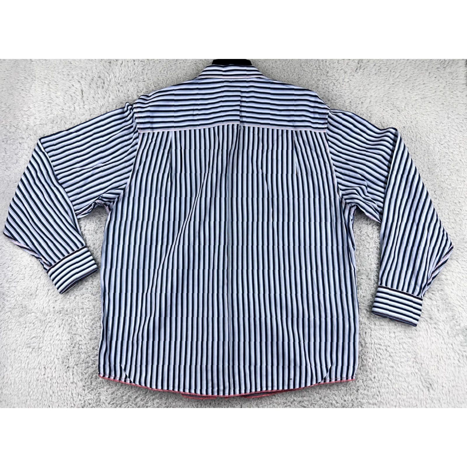 Tommy Bahama Tommy Bahama Shirt Mens XL Blue Striped 100% Cotton Button-Up Size US XL / EU 56 / 4 - 2 Thumbnail
