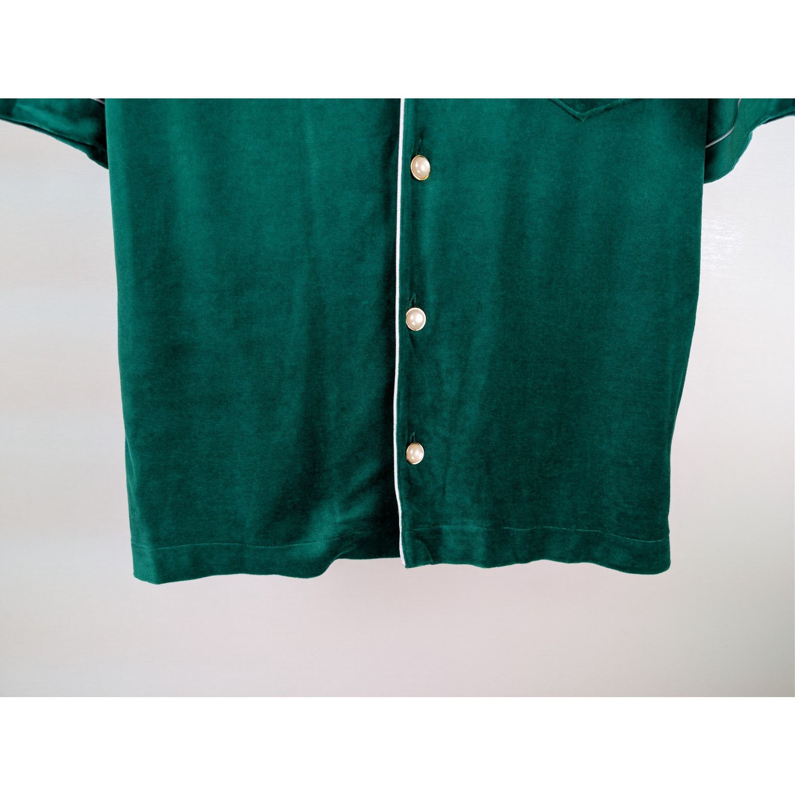 Casablanca o1rshd1 CC20 Men's Short Sleeved Velour Shirt in Evergreen Size US S / EU 44-46 / 1 - 4 Thumbnail