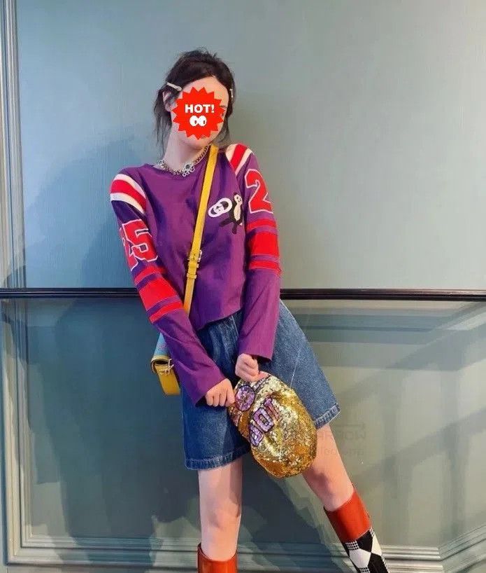 Gucci Gucci Purple Panda Print Short Sweatshirt. Size S / US 4 / IT 40 - 8 Thumbnail