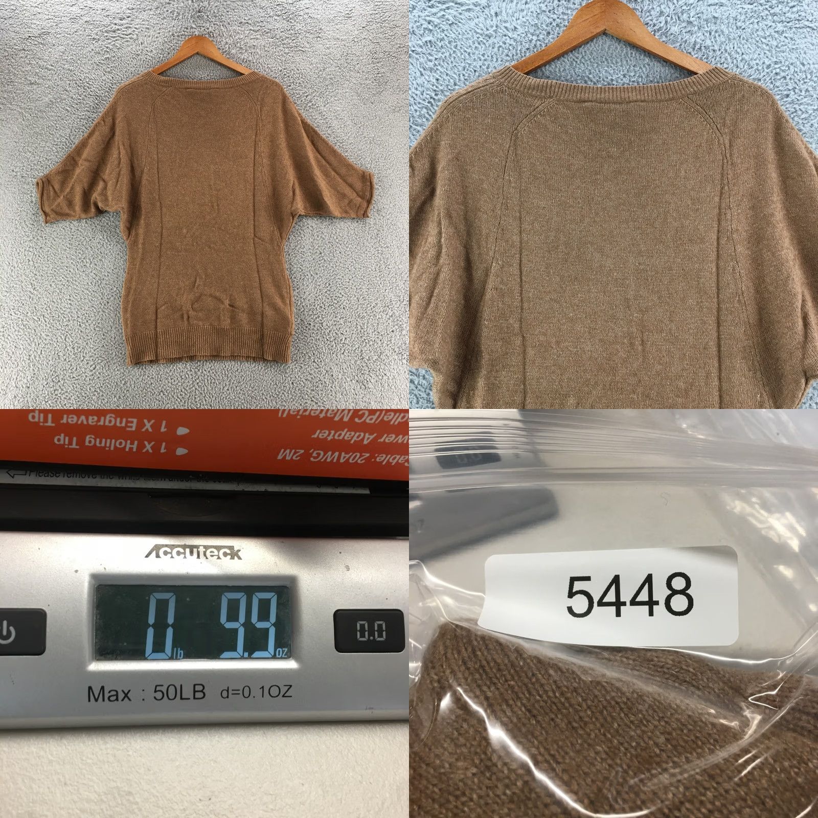 Bcbgmaxazria BCBGMAXAZRIA Pullover Sweater Womens S Brown Wool Blend Boat Neck Front Pockets Size S / US 4 / IT 40 - 8 Thumbnail