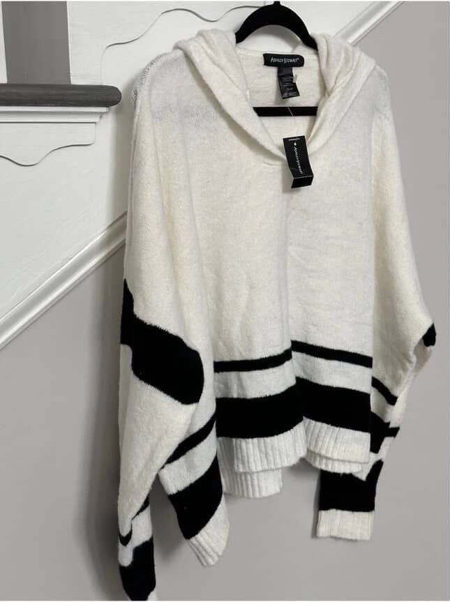 Other Ashley Stewart Ivory/combo Hooded Women’s Sweater NWT Size XXL / US 16-18 / IT 52-54 - 8 Thumbnail