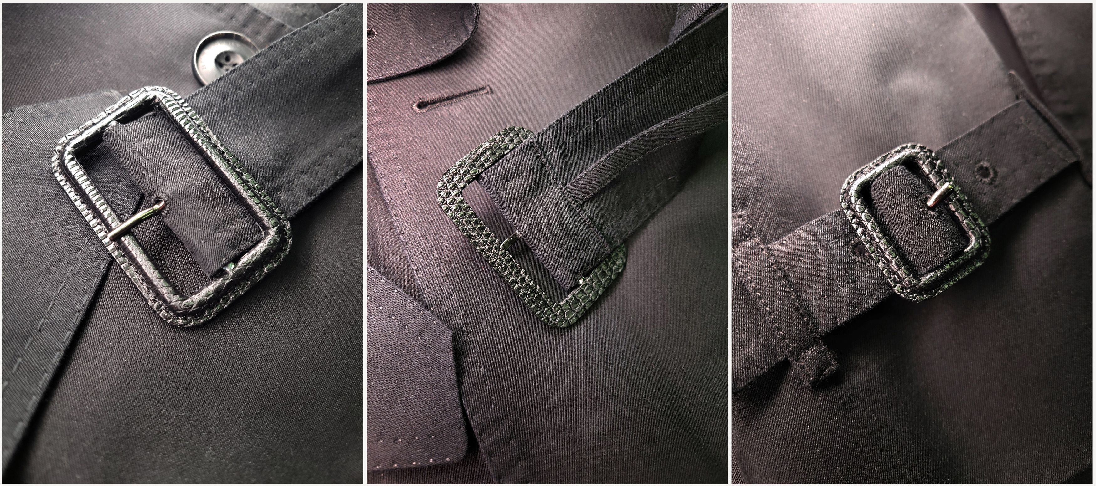 Burberry BURBERRY _ ENGLAND _ BRITTON _ LIZARD SKIN COLLAR _ TRENCH Size US L / EU 52-54 / 3 - 5 Thumbnail