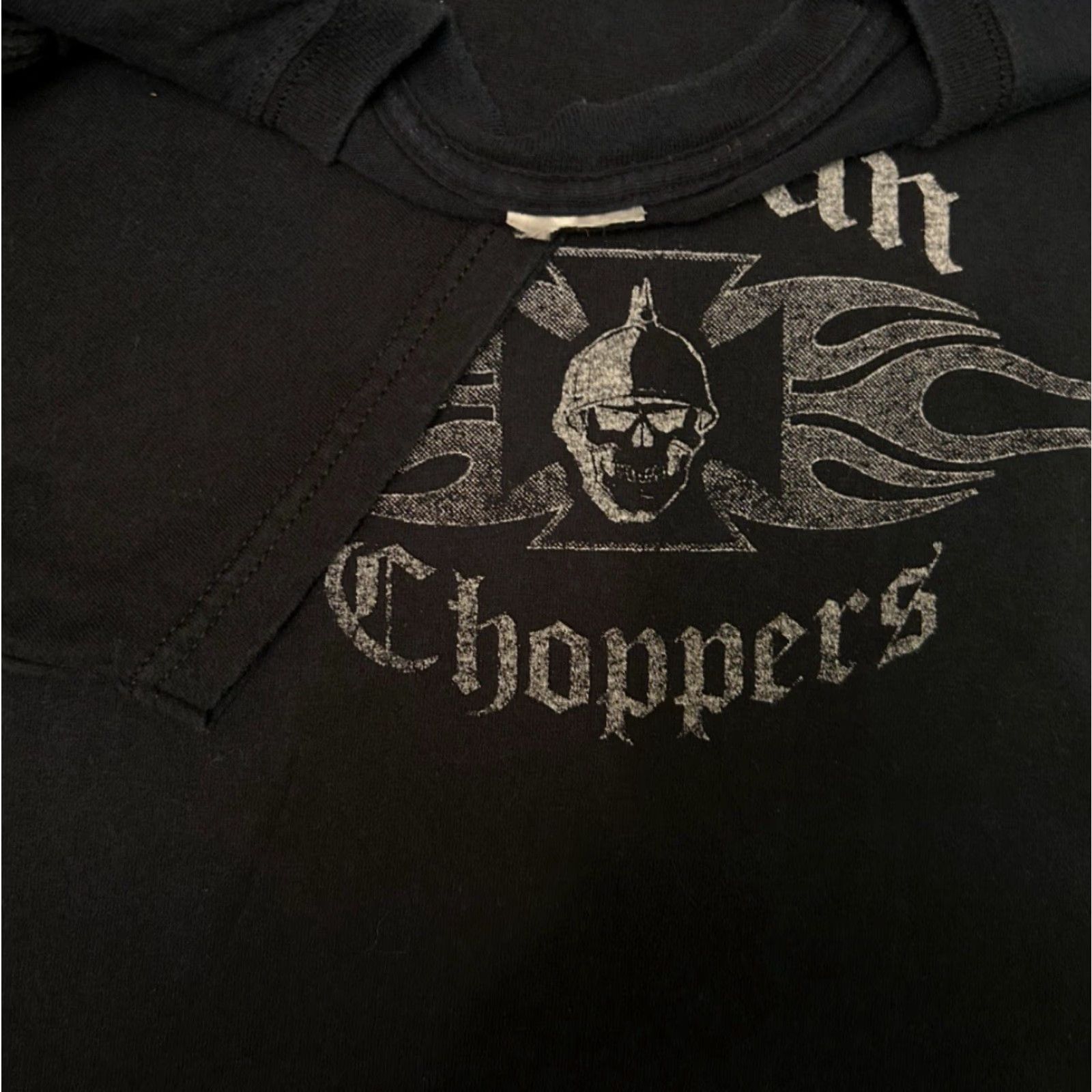 Logo 7 VINTAGE Y2K Italian Choppers Biker Cross Flames Logo Grunge Punk VTG Shirt XL Black Mens Short SleeveLogo VTG Size US XL / EU 56 / 4 - 3 Thumbnail