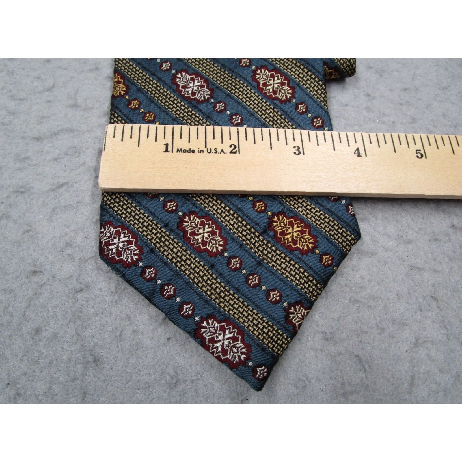 Vintage Barneys New York Neck Tie Mens Silk Blue Abstract Geometric Classic 57"-60" 100% Silk Size ONE SIZE - 5 Thumbnail