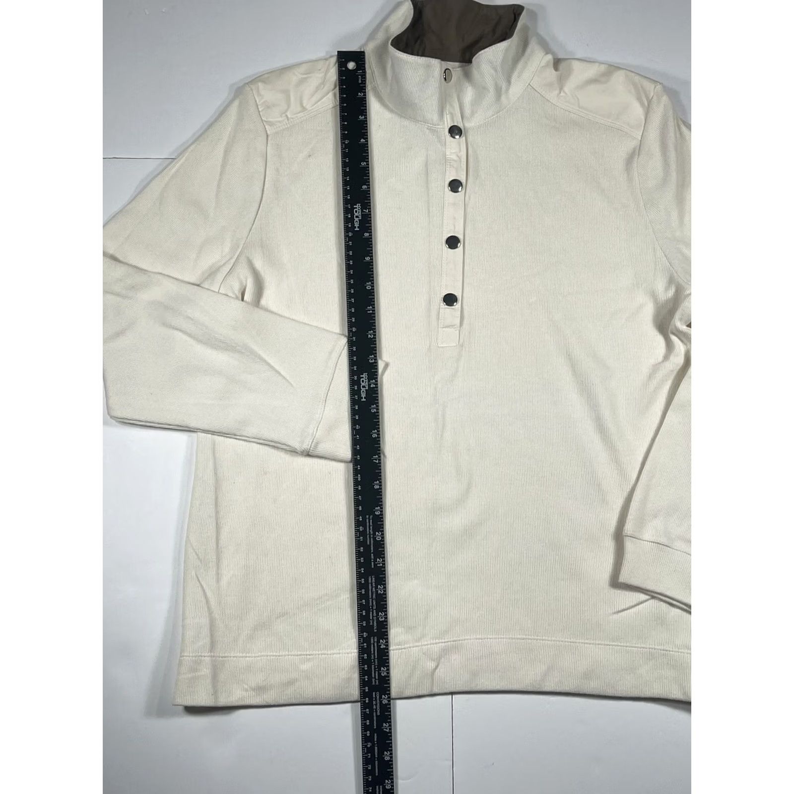 Vintage Karen Scott Sweater Womens L White Sport Women Snap Button Pullover Size Size L / US 10 / IT 46 - 2 Thumbnail