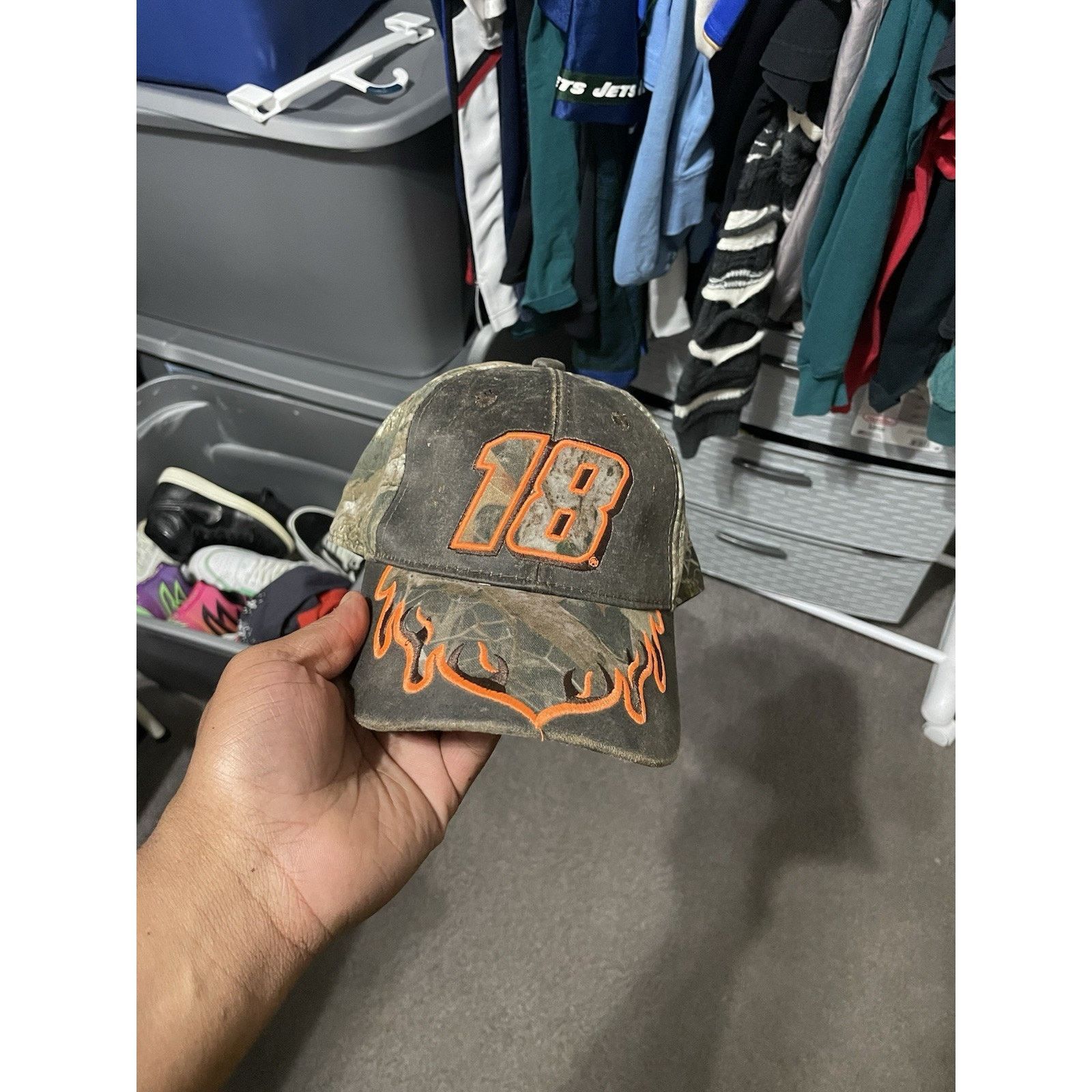 NASCAR KYLE BUSCH FLAME REALTREE CAMO ADJUSTABLE CAP Size ONE SIZE - 1 Thumbnail