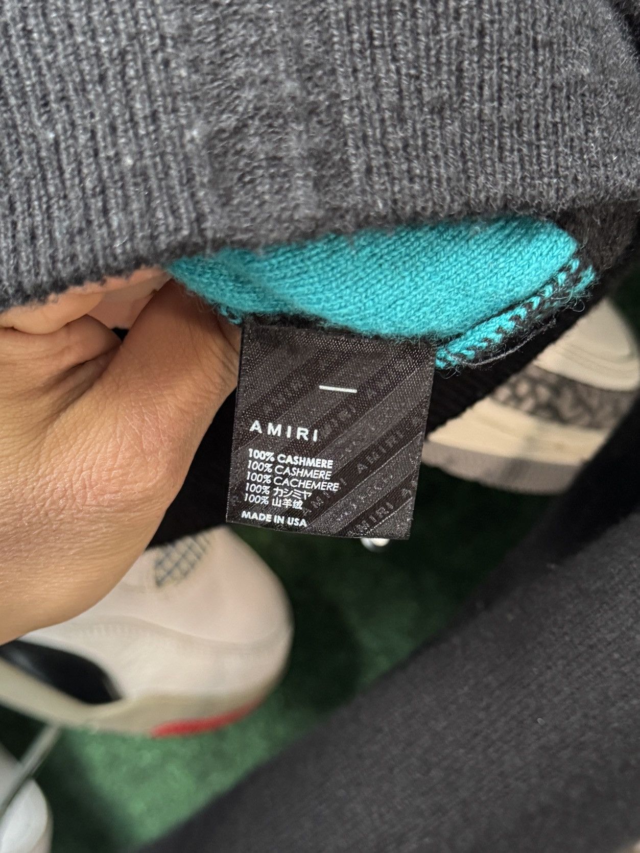 Amiri Amiri Cashmere Sweater Black/Teal Size US M / EU 48-50 / 2 - 4 Thumbnail