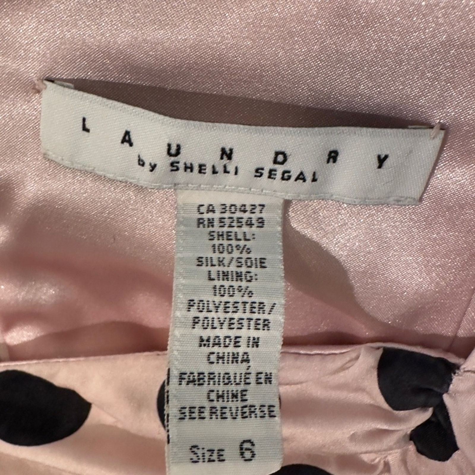 Laundry by Shelli Segal Laundry Shelli Segal Pink Polka Dot Dress Vintage 100% Silk Size M / US 6-8 / IT 42-44 - 4 Thumbnail