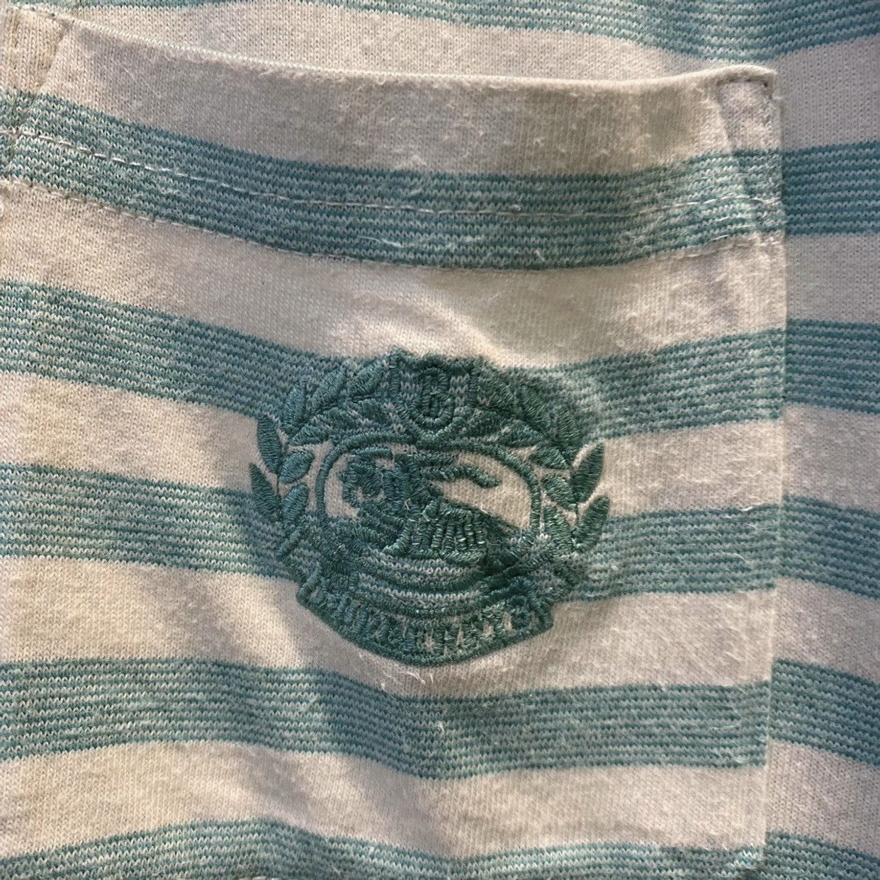 Burberry Vintage Burberrys Logo On Pocket Stripe Polo T Shirt Size US L / EU 52-54 / 3 - 4 Thumbnail