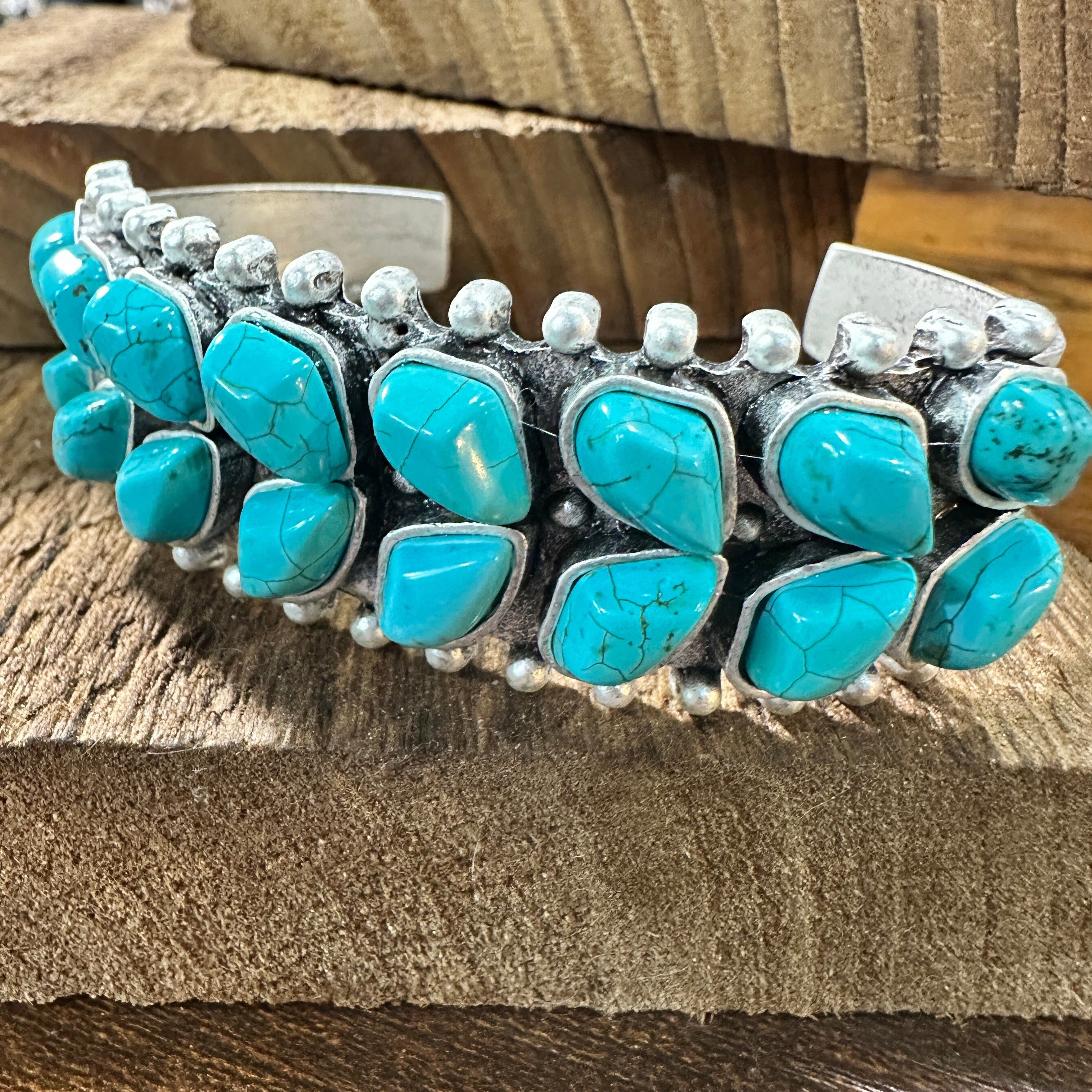 Other Double Layered Navajo Turquoise Cuff Bracelet Design, Southw Size ONE SIZE - 2 Thumbnail