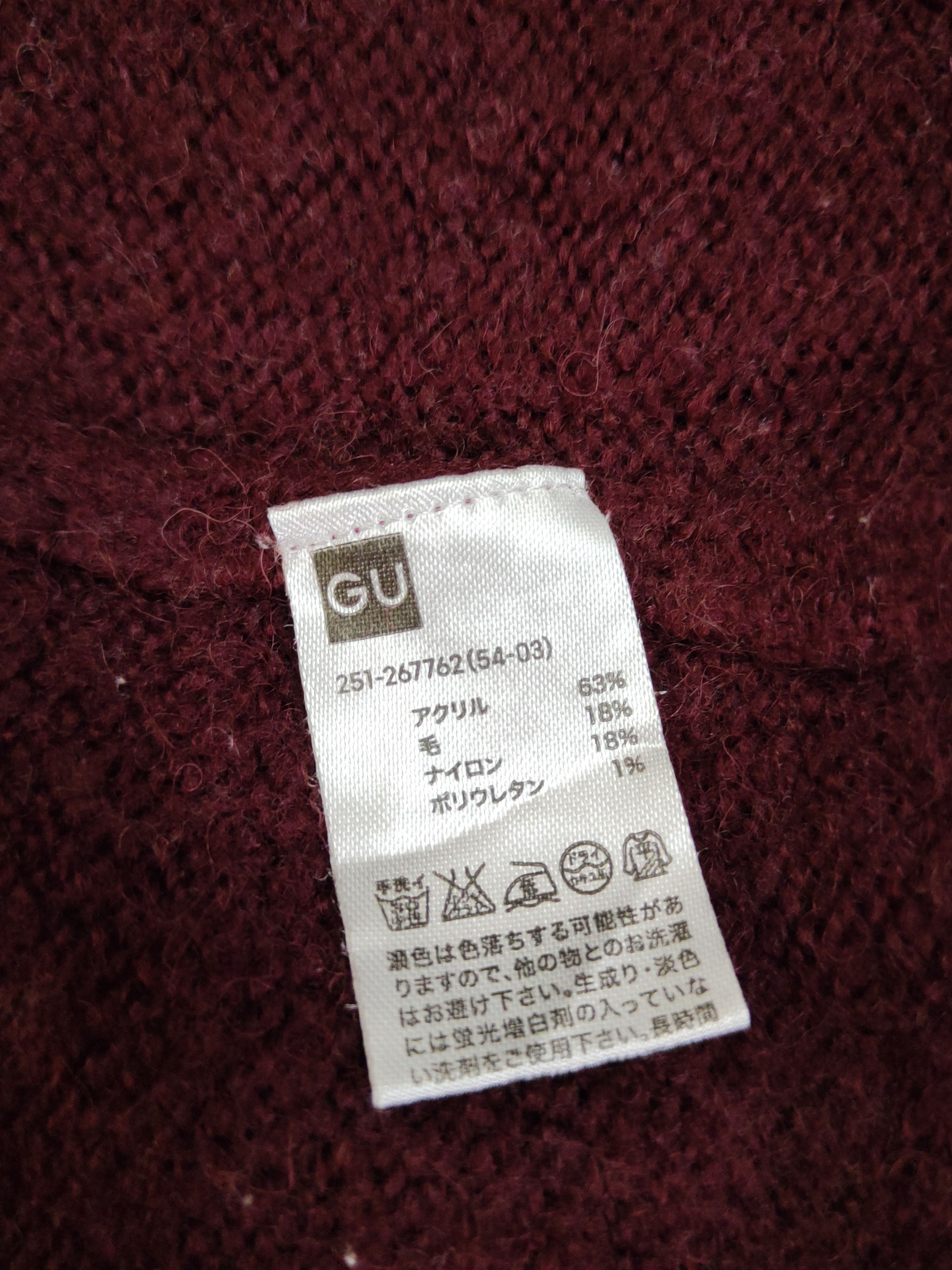 GU × Homespun Knitwear × Japanese Brand GU Maroon Knitwear Sweatshirts #W1146 Size M / US 6-8 / IT 42-44 - 10 Thumbnail