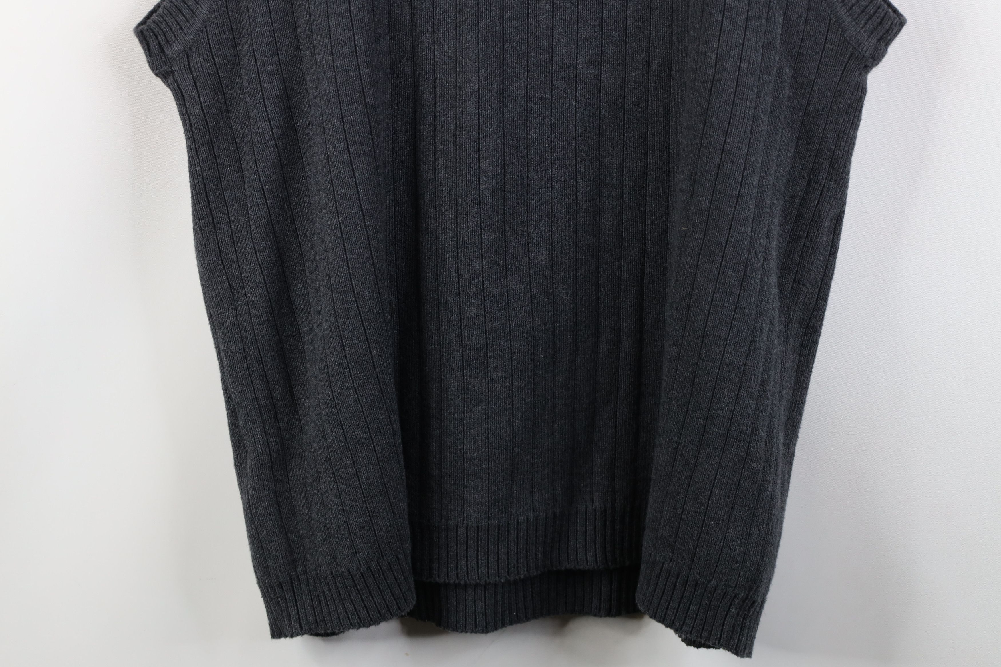 Vintage Vintage 90s Streetwear Cotton Ribbed Knit Sweater Vest Gray Size US M / EU 48-50 / 2 - 9 Thumbnail