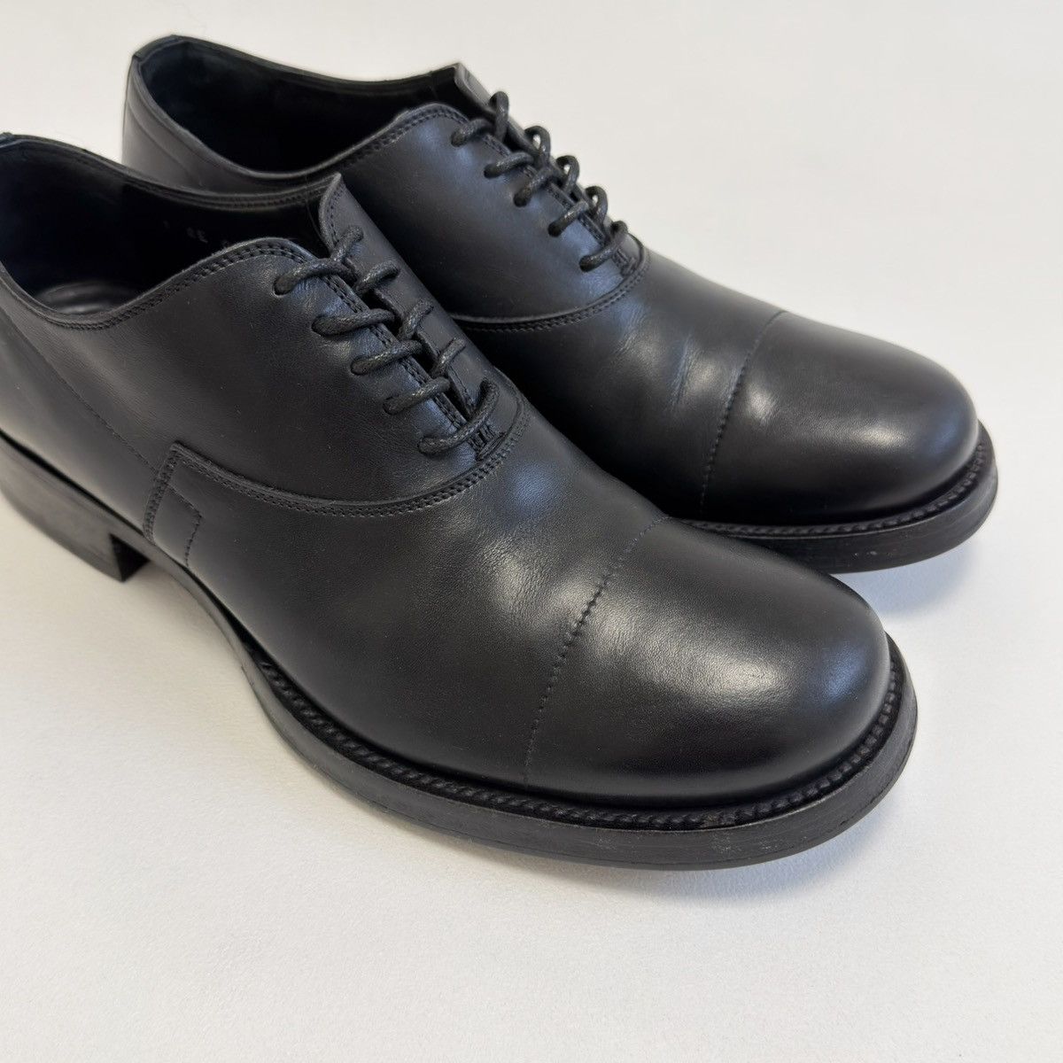 Prada Mid 2000s Black Leather Derby Shoes Size US 8 / EU 41 - 9 Thumbnail