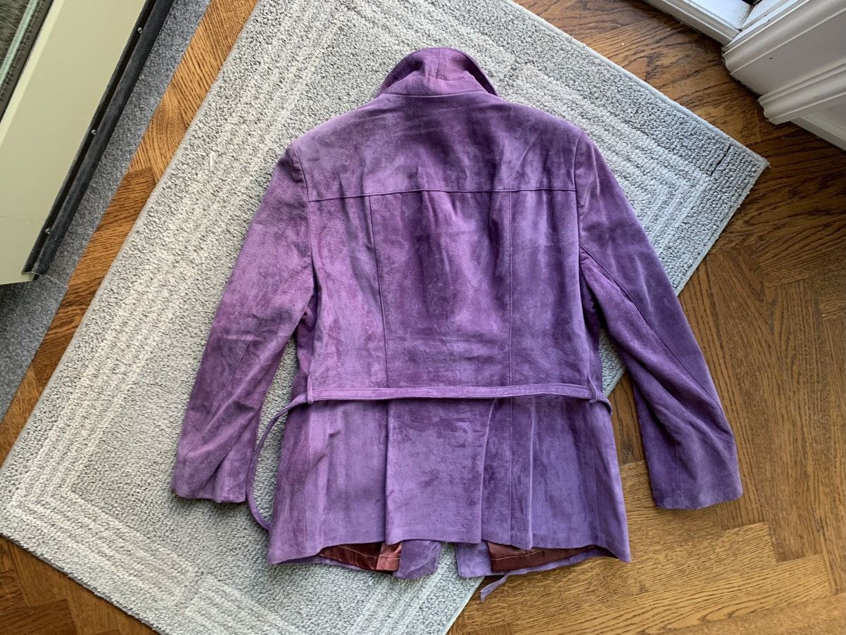 Danier × Other × Vintage Vintage Purple Suede Blazer 80s Leather Coat Belted Petite Size US S / EU 44-46 / 1 - 14 Thumbnail