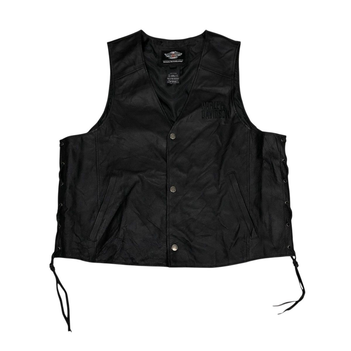 Harley Davidson 🔥BIKER VEST LEATHER JACKET TANK TOP HARLEY DAVIDSON Size US XXL / EU 58 / 5 - 1 Thumbnail