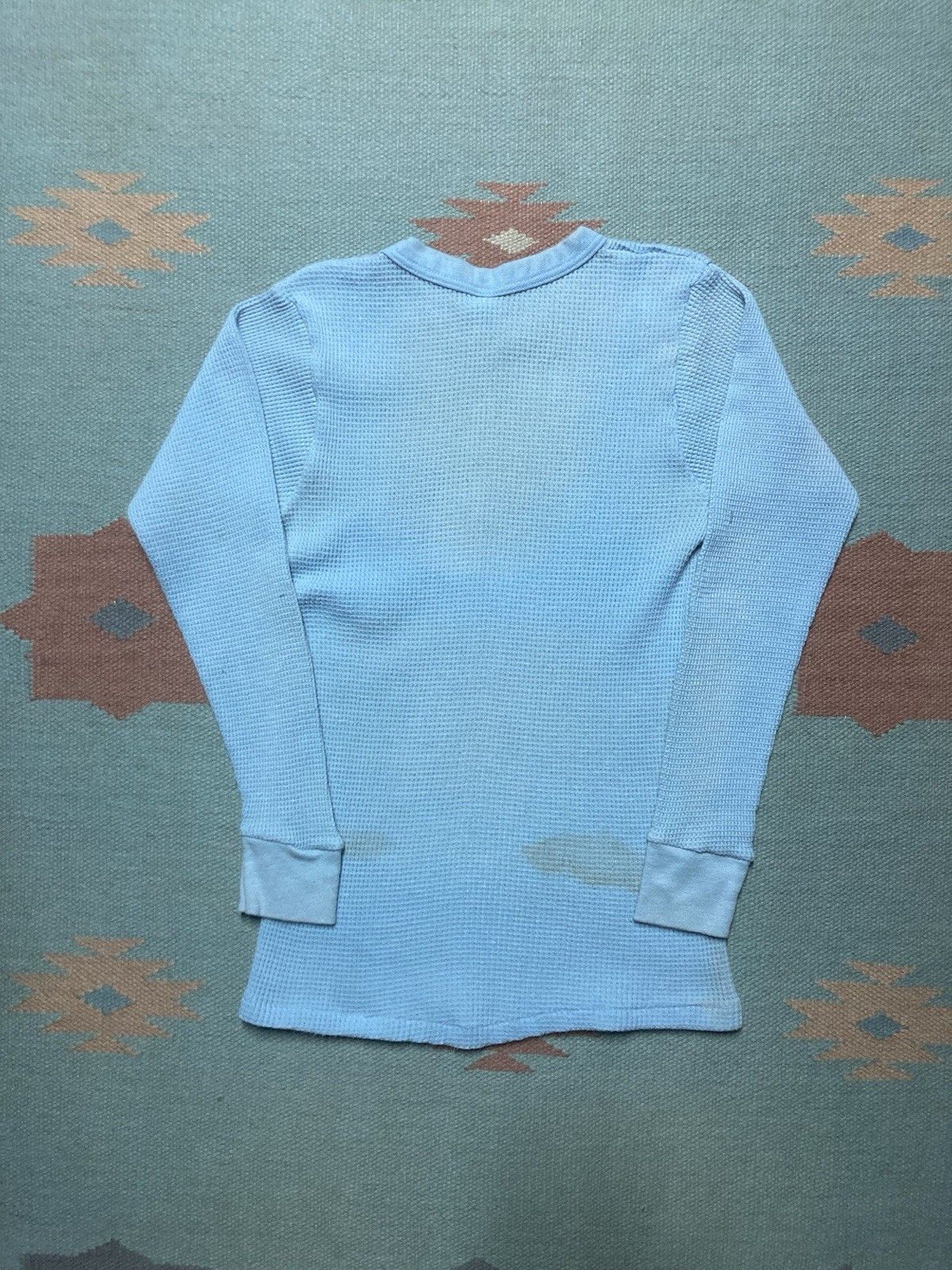 Vintage 70s waffle knit thermal shirt JCPenney light blue women’s L Size L / US 10 / IT 46 - 6 Thumbnail