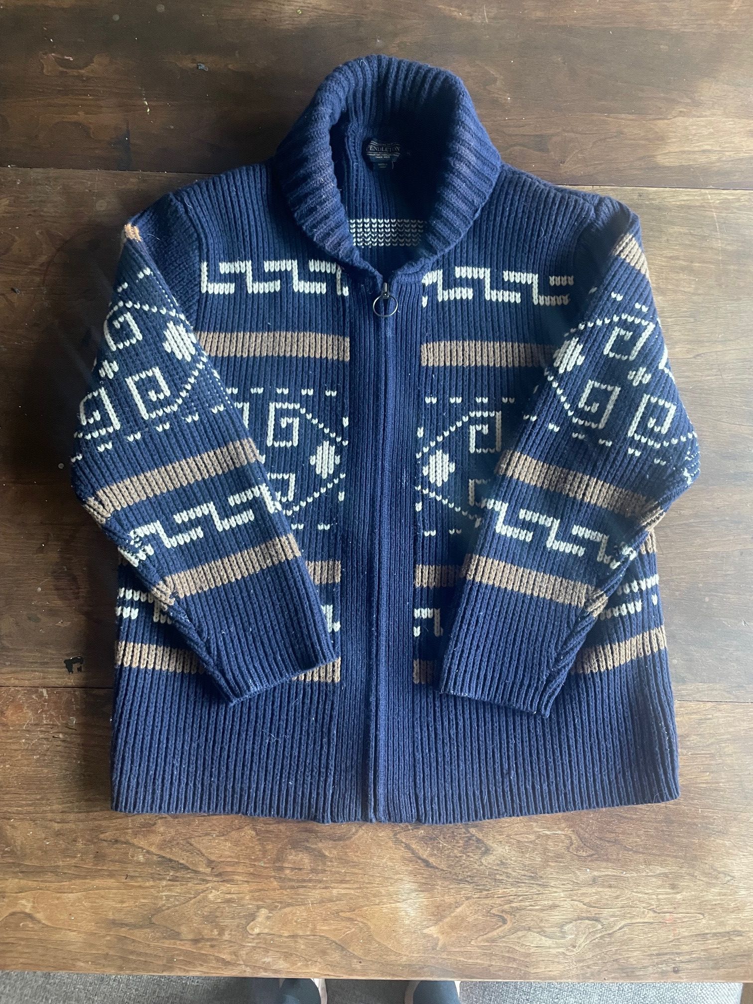 image of Pendleton Cardigan in Navy, Men's (Size XL)