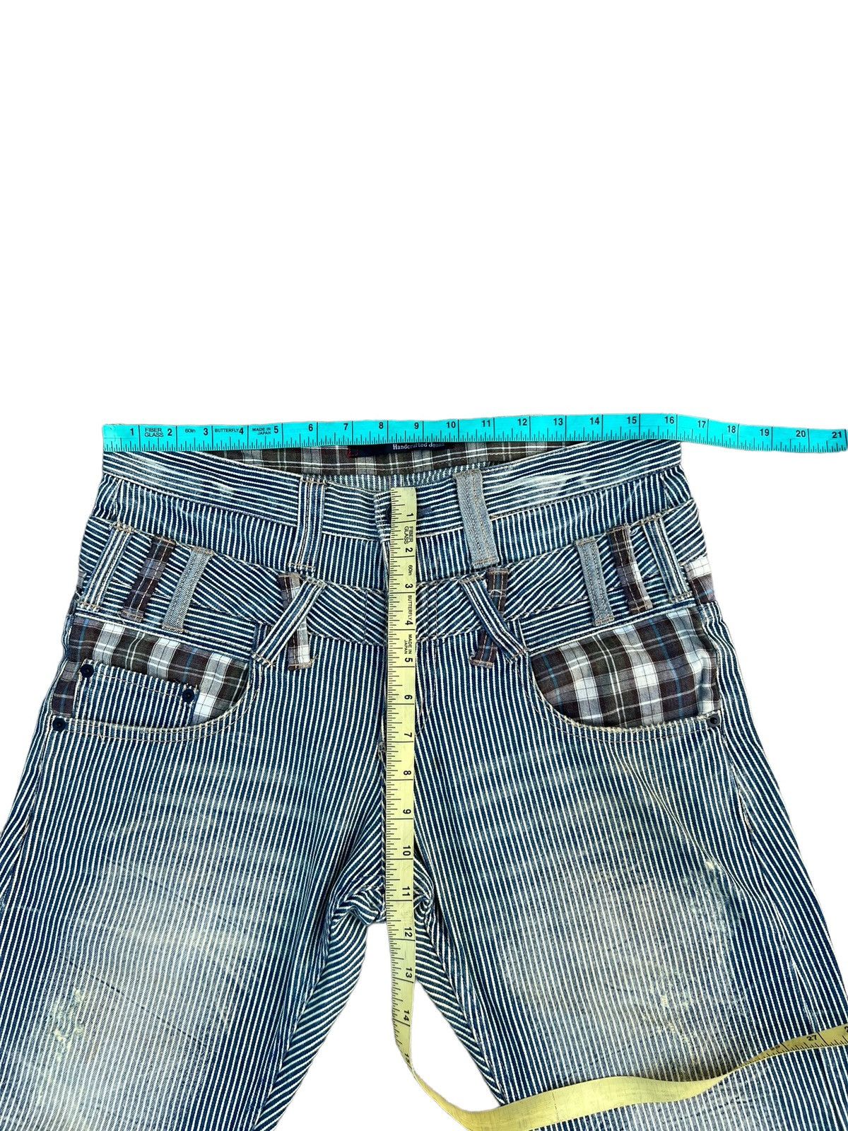 Vintage Dominated Handcrafted Double Waist Hickory Striped Denim Size US 31 - 3 Thumbnail