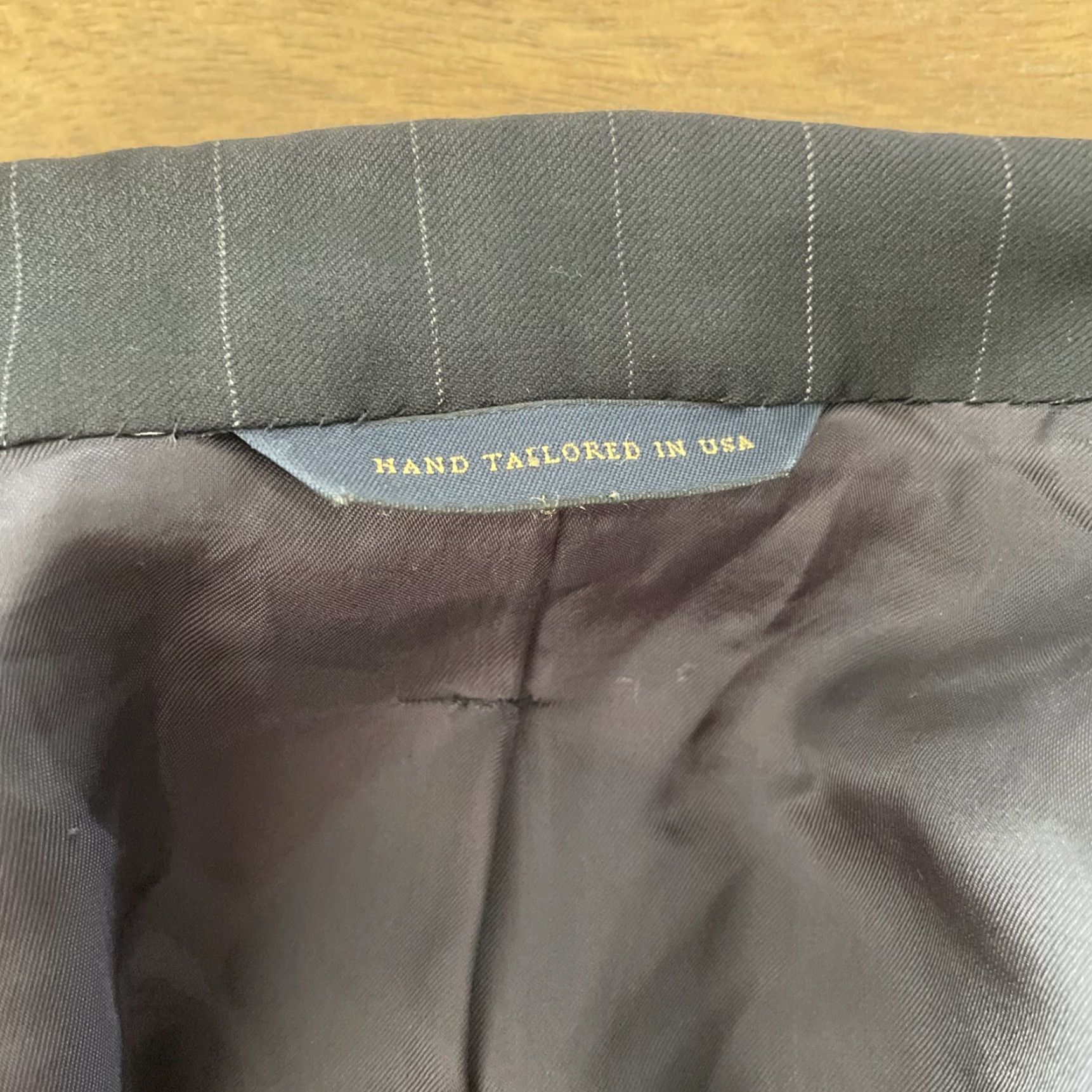Brooks Brothers Brooks Brothers Blazer Black 42R Wool Pinstripe Notch Lapel Two-Button Single-Breasted Slim Regular Mens Jacket Suit Size 42R - 7 Thumbnail