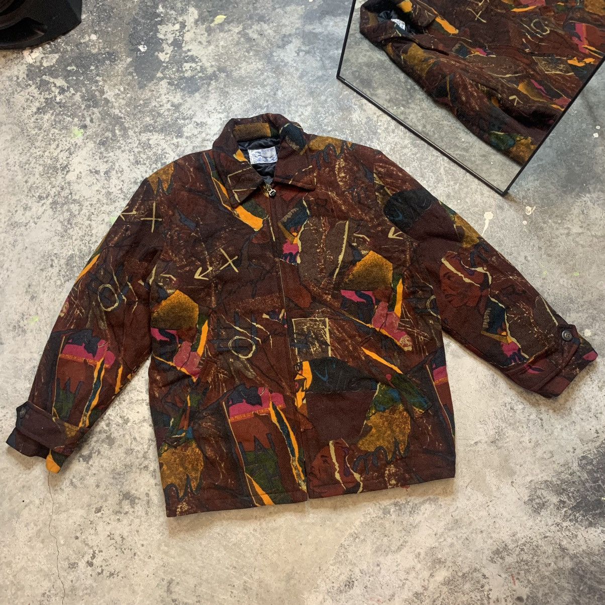 image of Vintage Kenzo Art Made In Japan Havy Jacket in Maroon, Men's (Size Large)