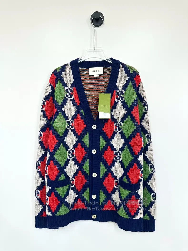 Gucci Gucci Color-matched red and green full-print logo wool kni Size M / US 6-8 / IT 42-44 - 1 Thumbnail